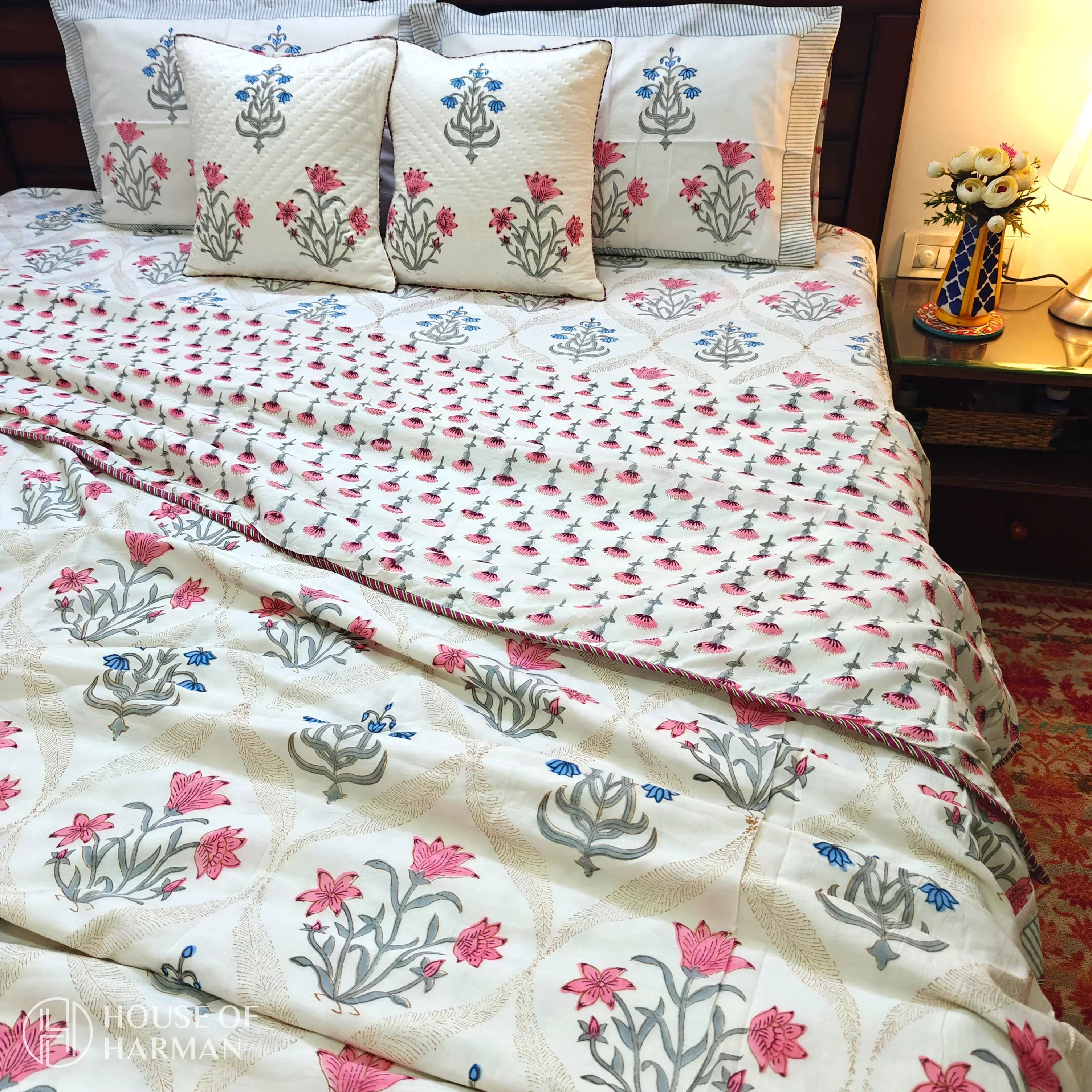 Garden of Flowers Bedsheet and Dohar - HOUSE OF HARMAN