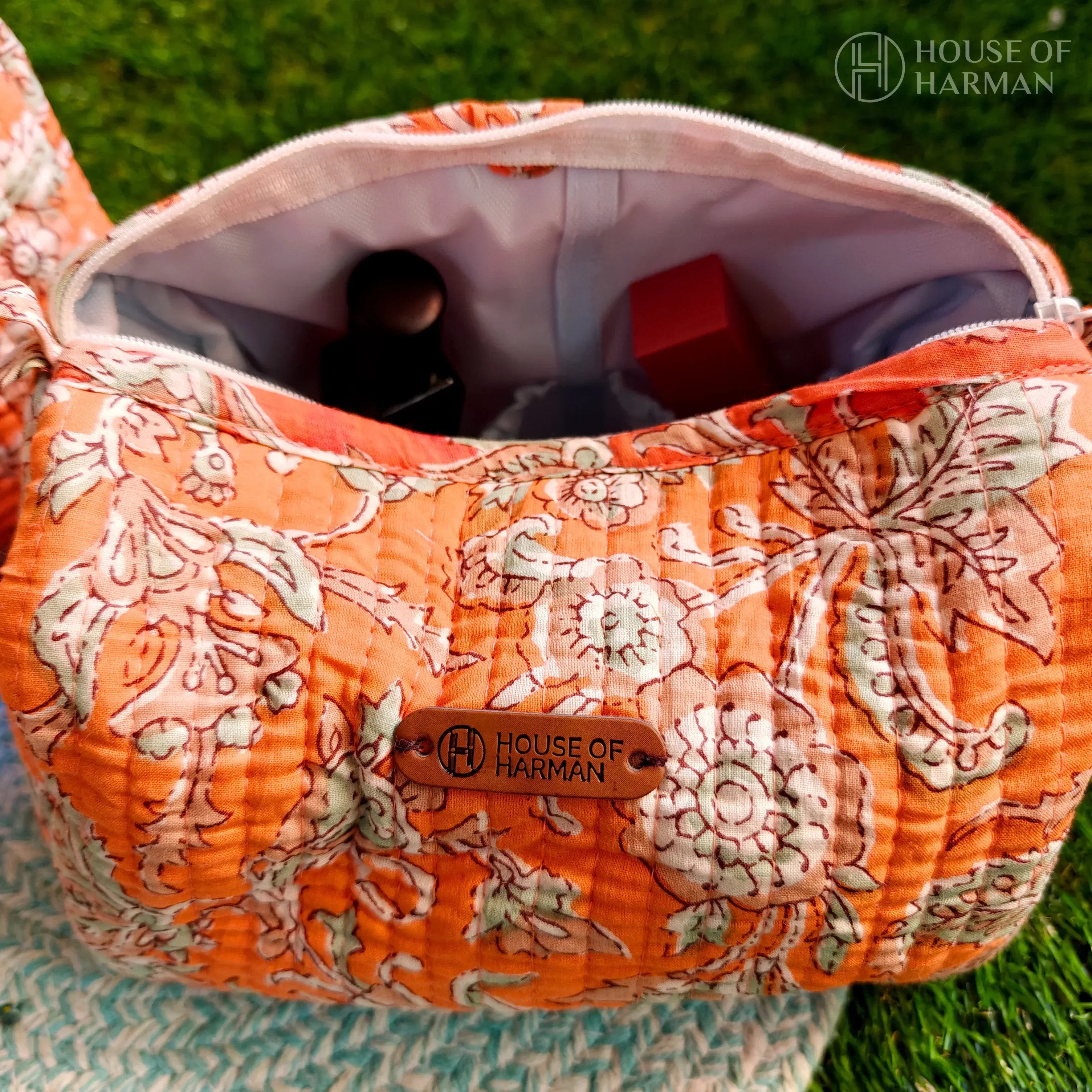 Multipurpose Pouches- Set of Three I Waterproof Lining I Four Mini Pockets Inside - HOUSE OF HARMAN