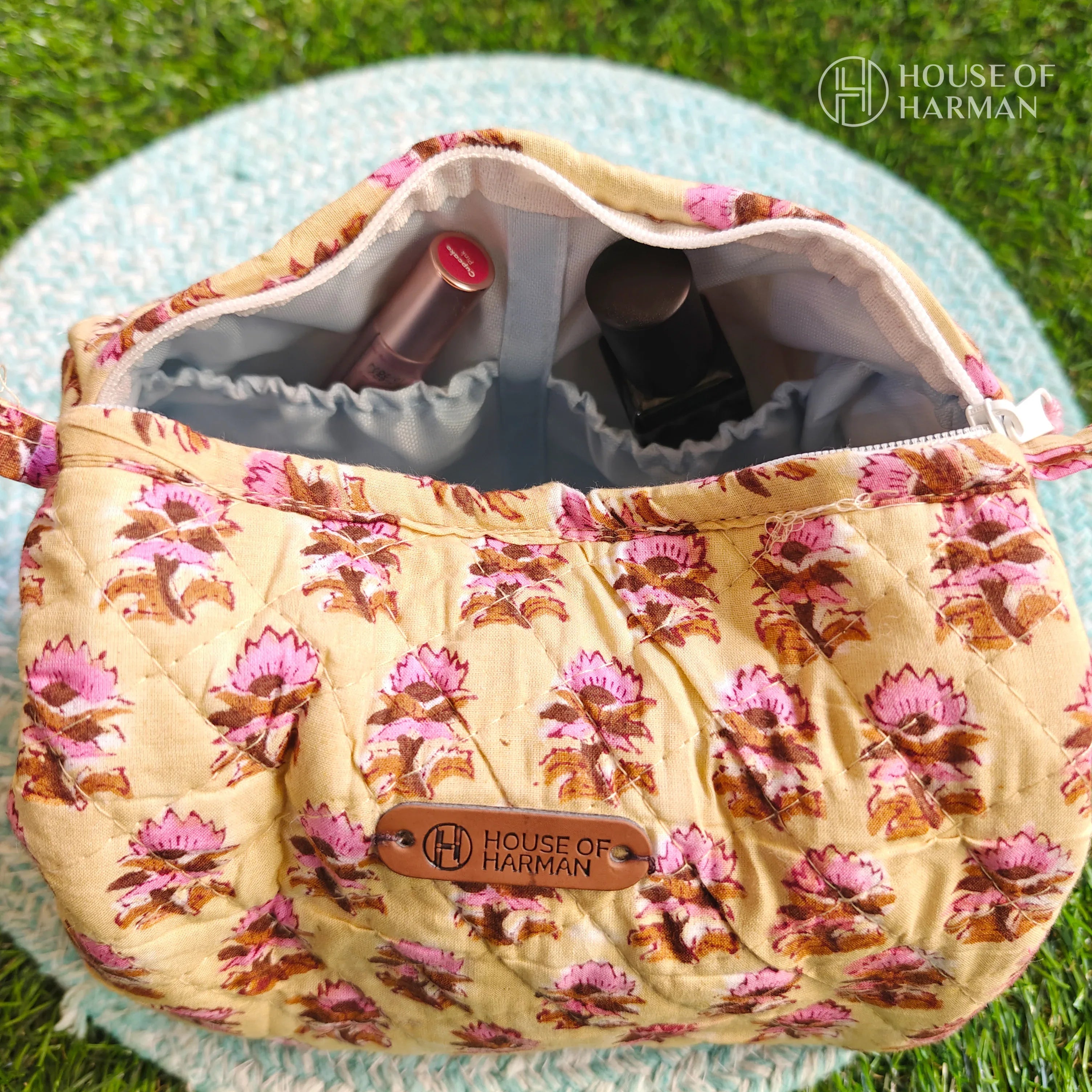 Multipurpose Pouches- Set of Three I Waterproof Lining I Four Mini Pockets Inside - HOUSE OF HARMAN