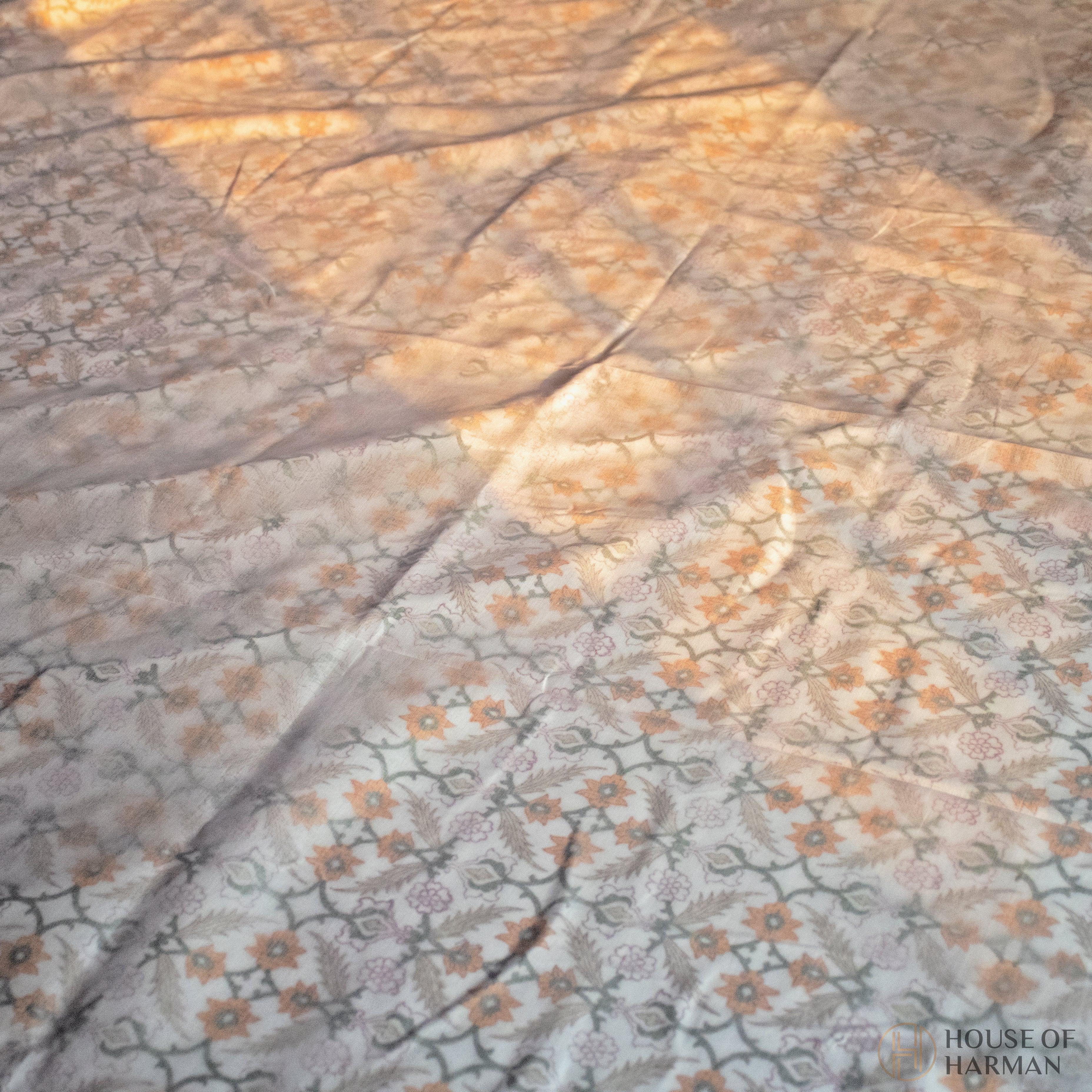 Blush Morning Bloom 3D Mulmul Dohar - HOUSE OF HARMAN