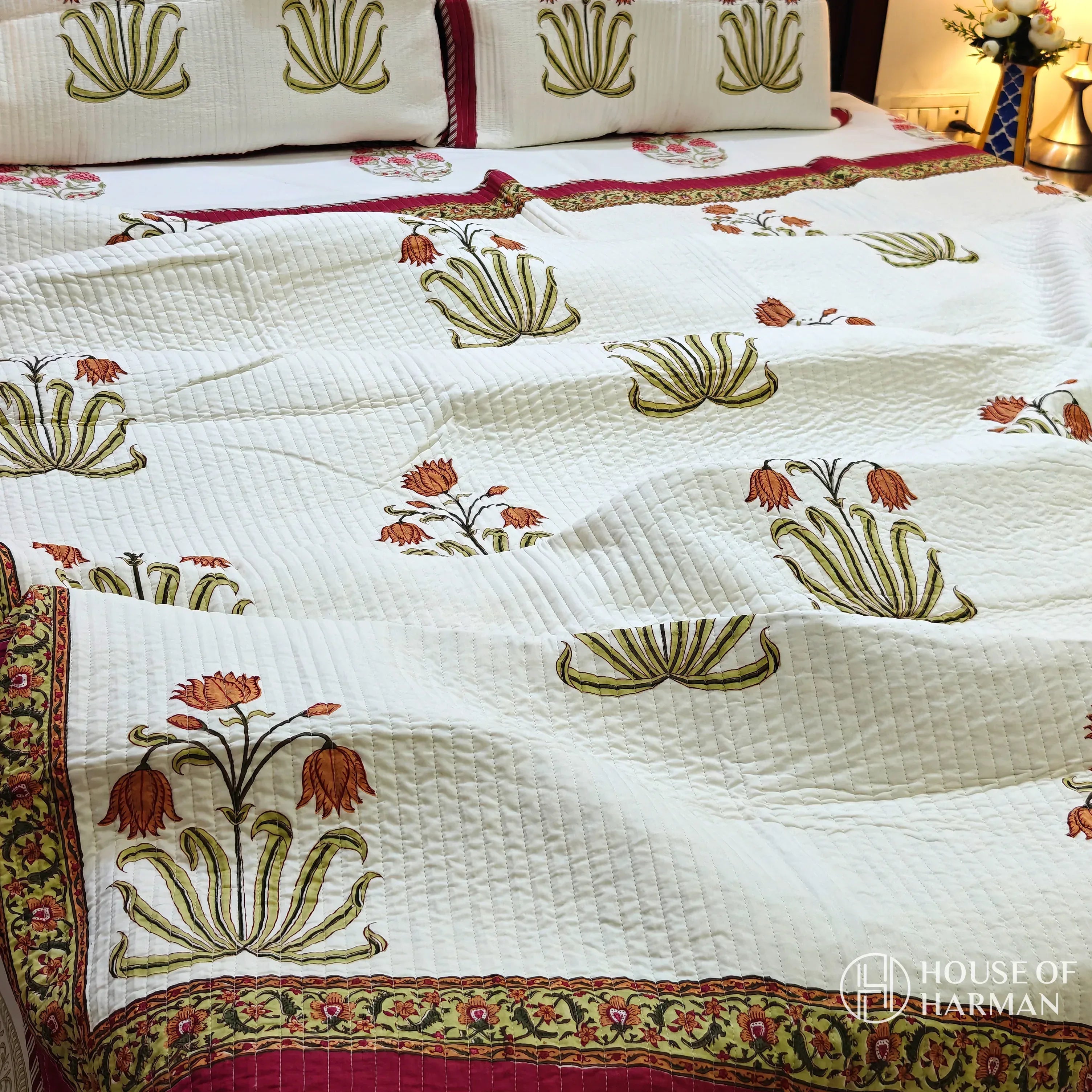 Regal Lotus Haven Bedcover - HOUSE OF HARMAN