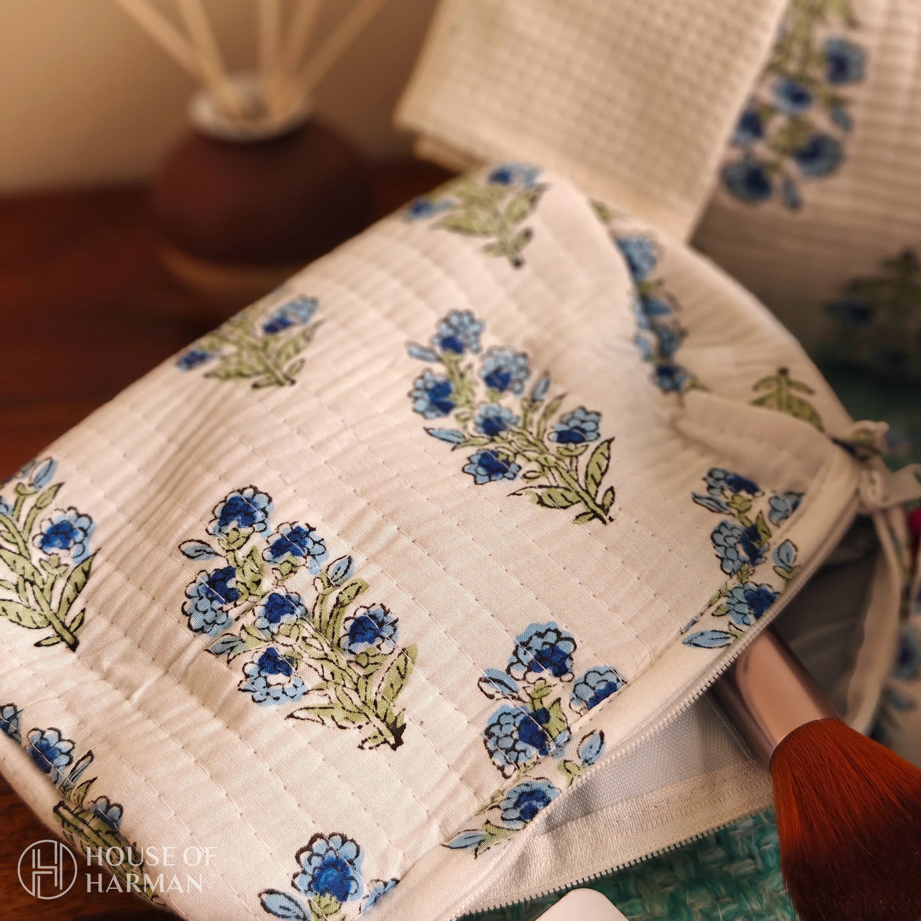 Multipurpose Pouches- Set of Three I Waterproof Lining I Four Mini Pockets Inside - HOUSE OF HARMAN