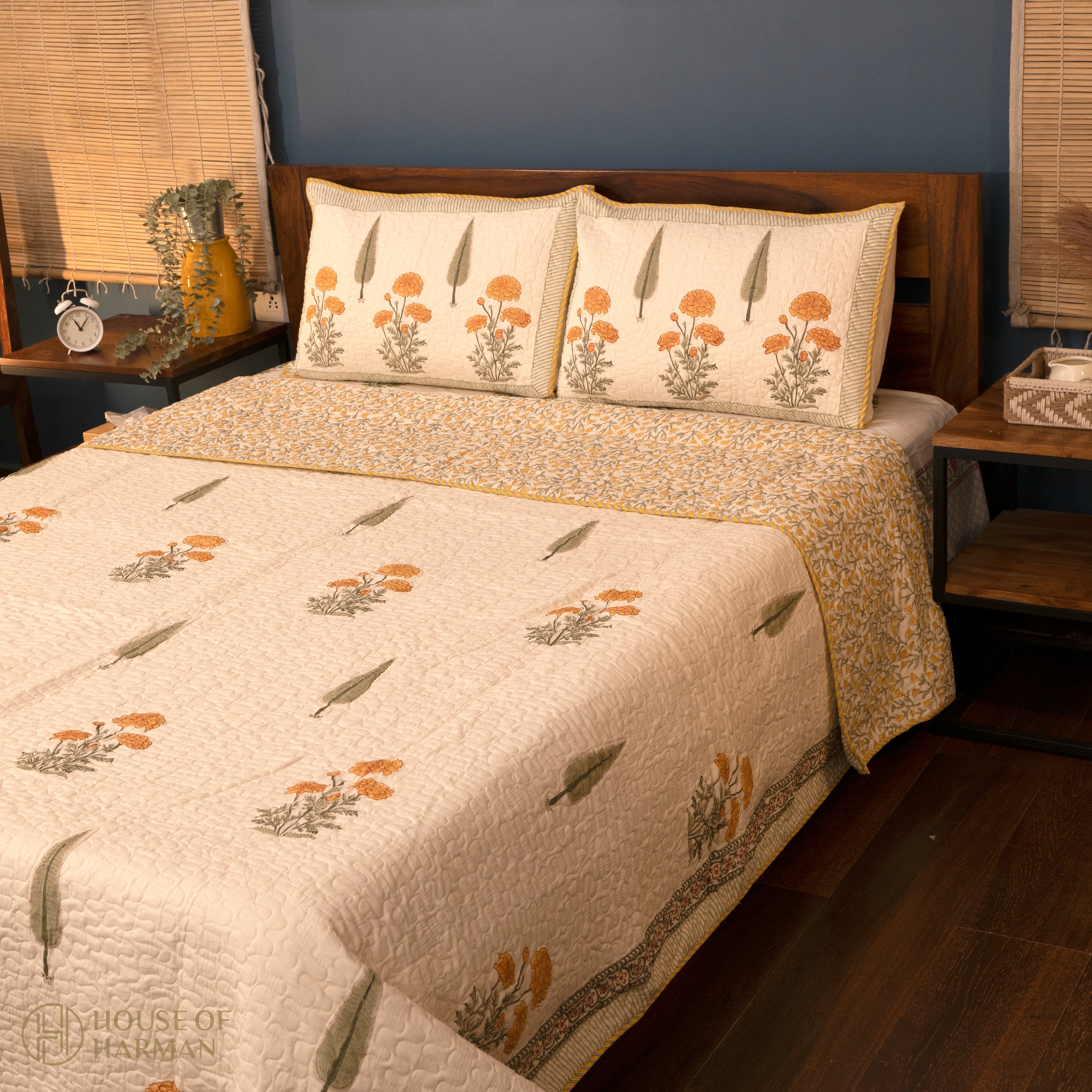 Sunlit Marigold Bliss Bedcover