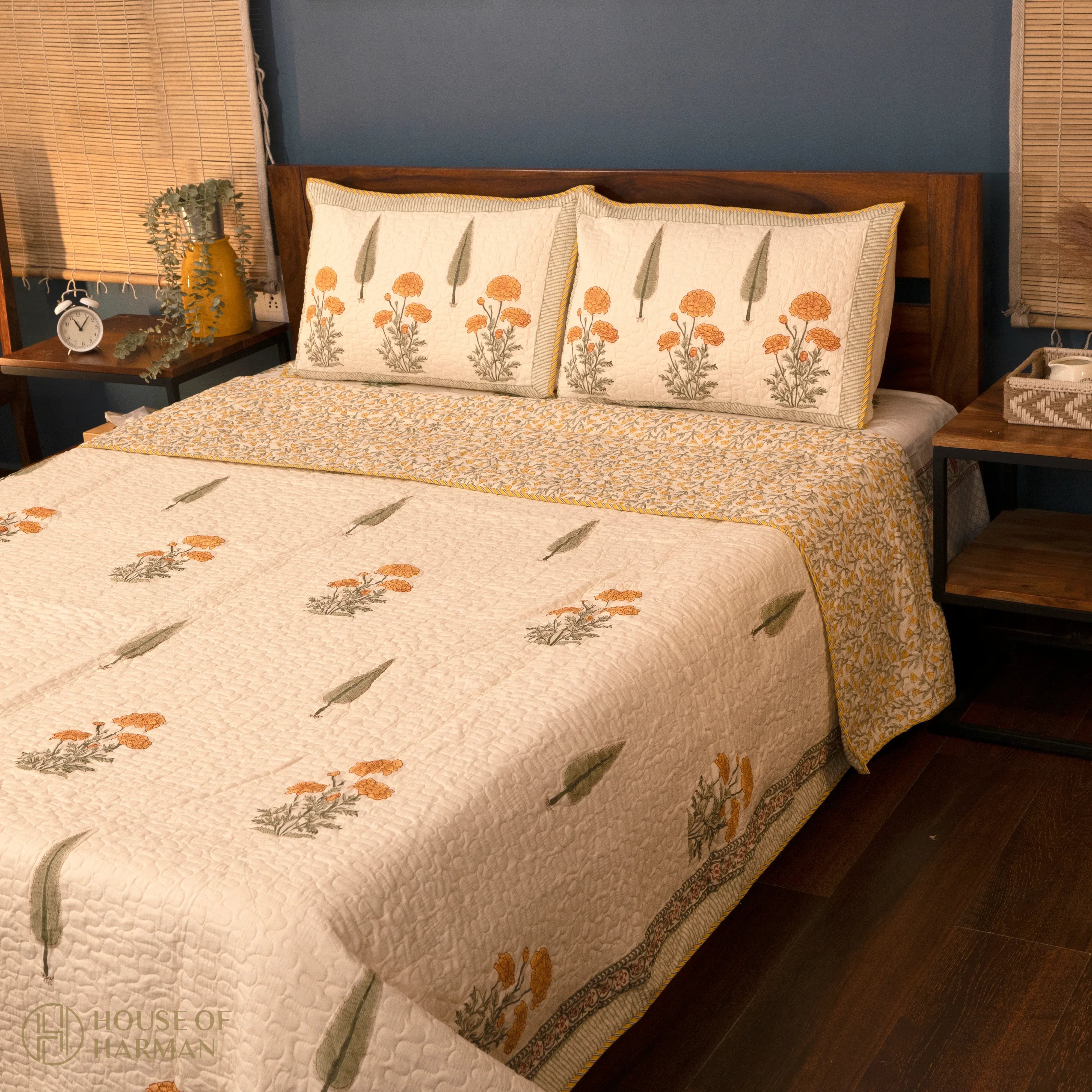 Sunlit Marigold Bliss Bedcover - HOUSE OF HARMAN