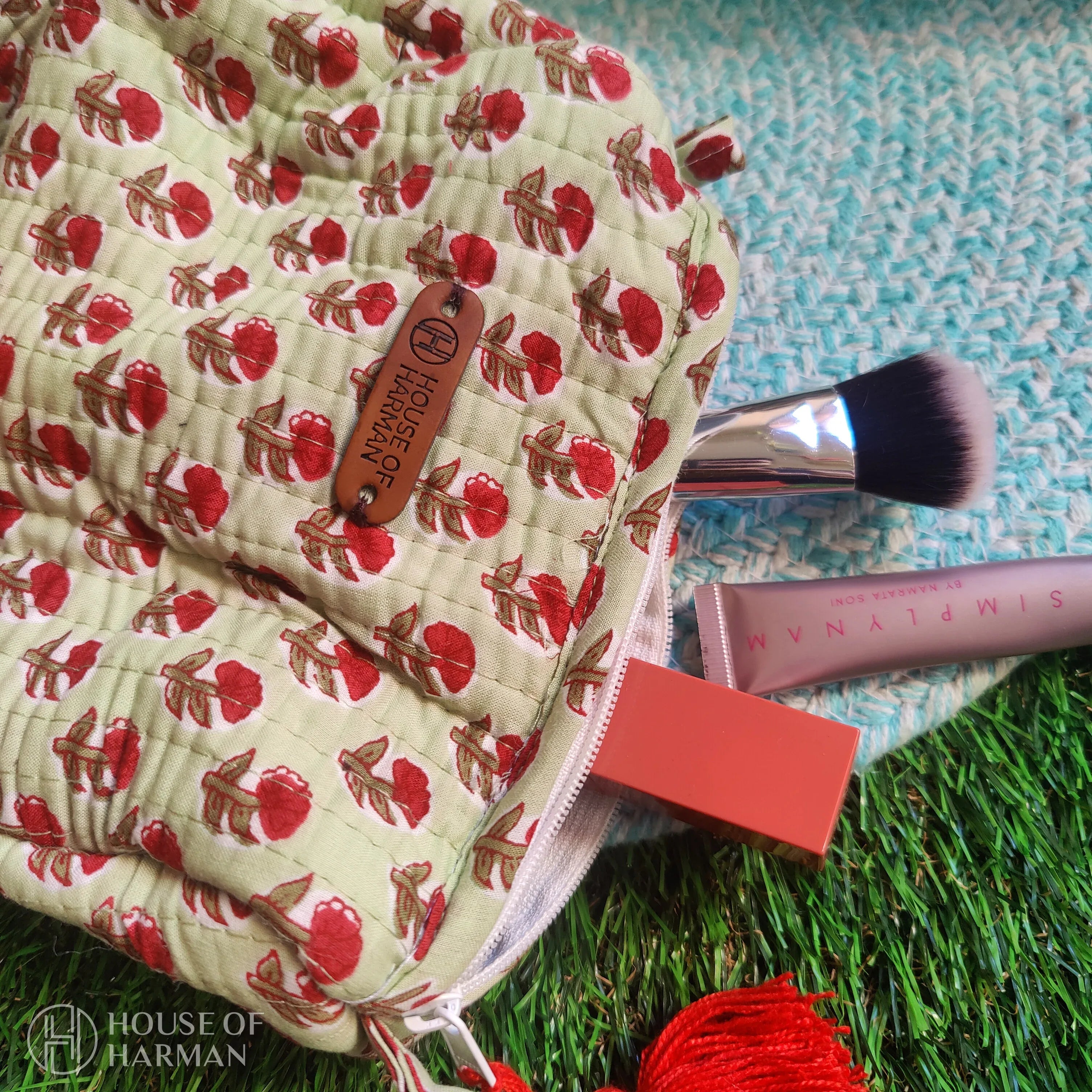 Multipurpose Pouches- Set of Three I Waterproof Lining I Four Mini Pockets Inside - HOUSE OF HARMAN