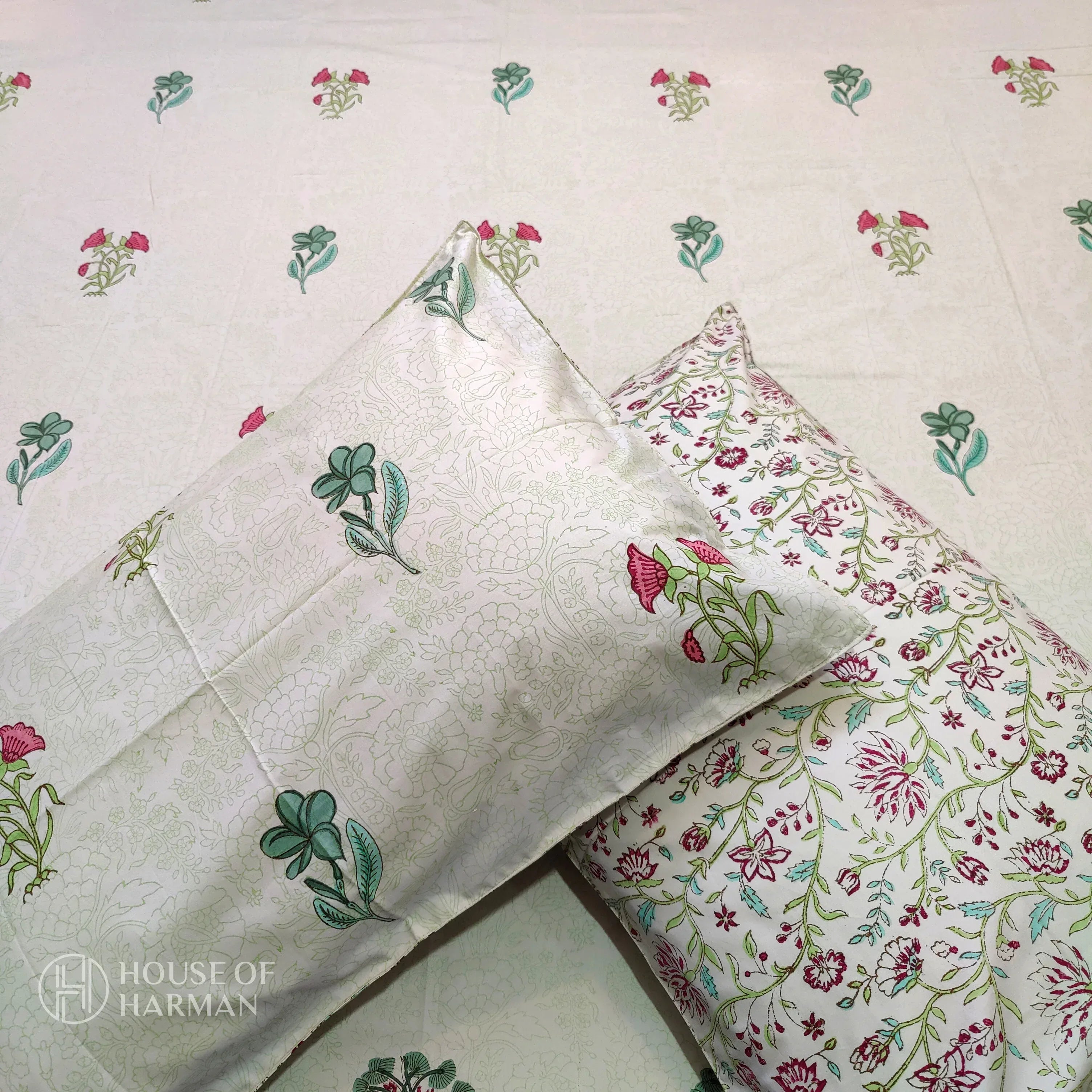 Sand Floral Whisper Bedsheet - HOUSE OF HARMAN