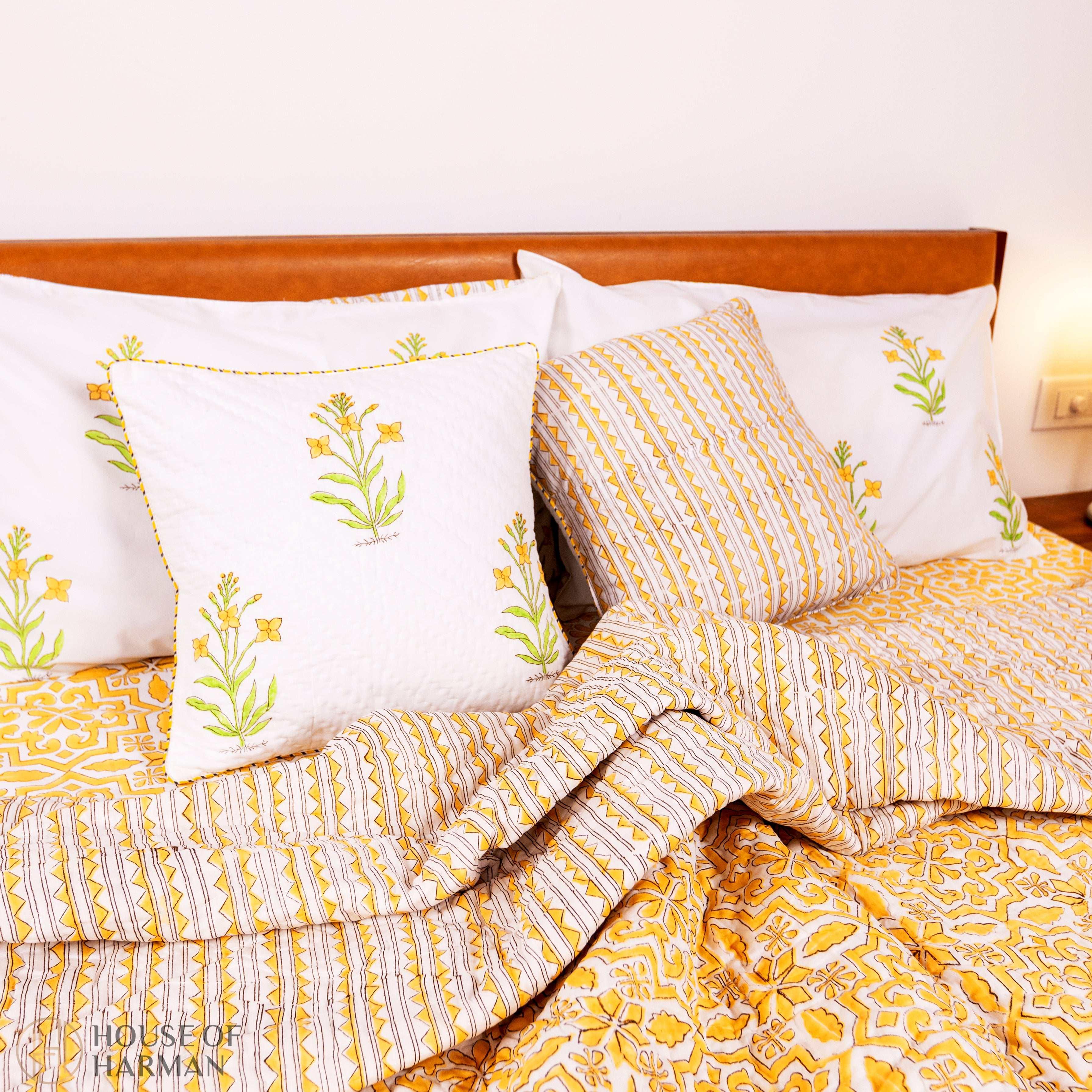 Golden Lattice Dream Quilt - HOUSE OF HARMAN