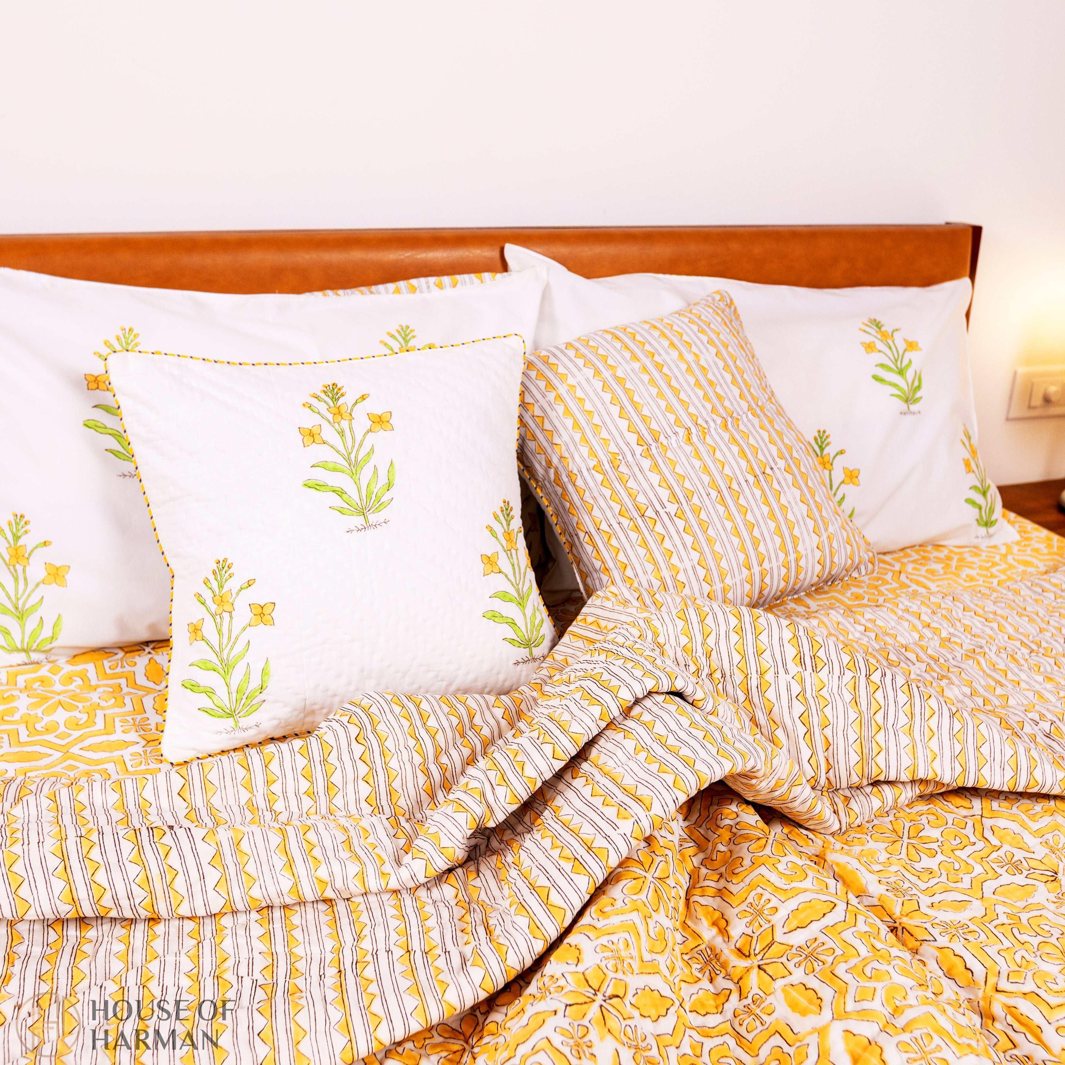 Golden Lattice Dream Quilt - HOUSE OF HARMAN