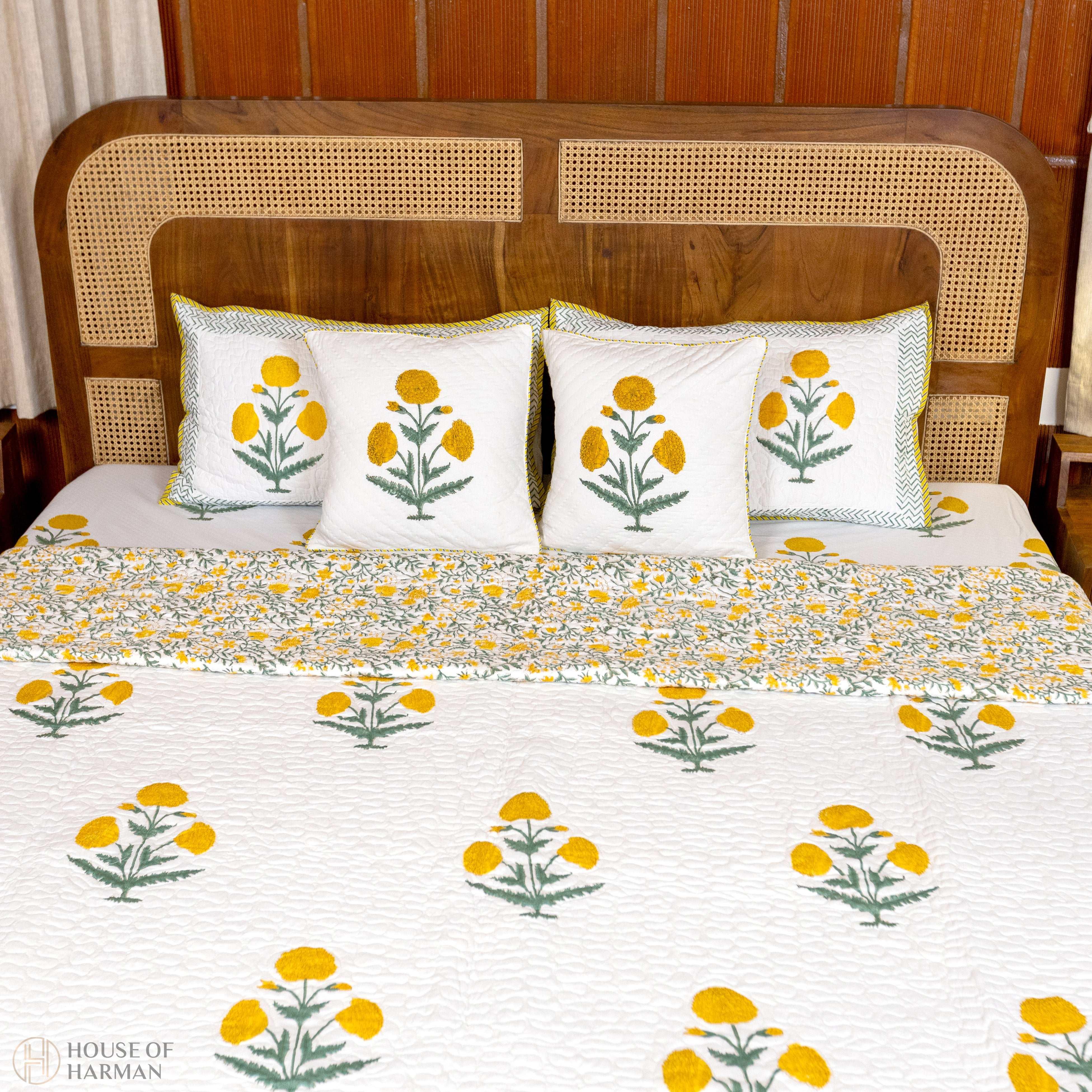 Yellow Wildpoppy Fields Bedcover - HOUSE OF HARMAN