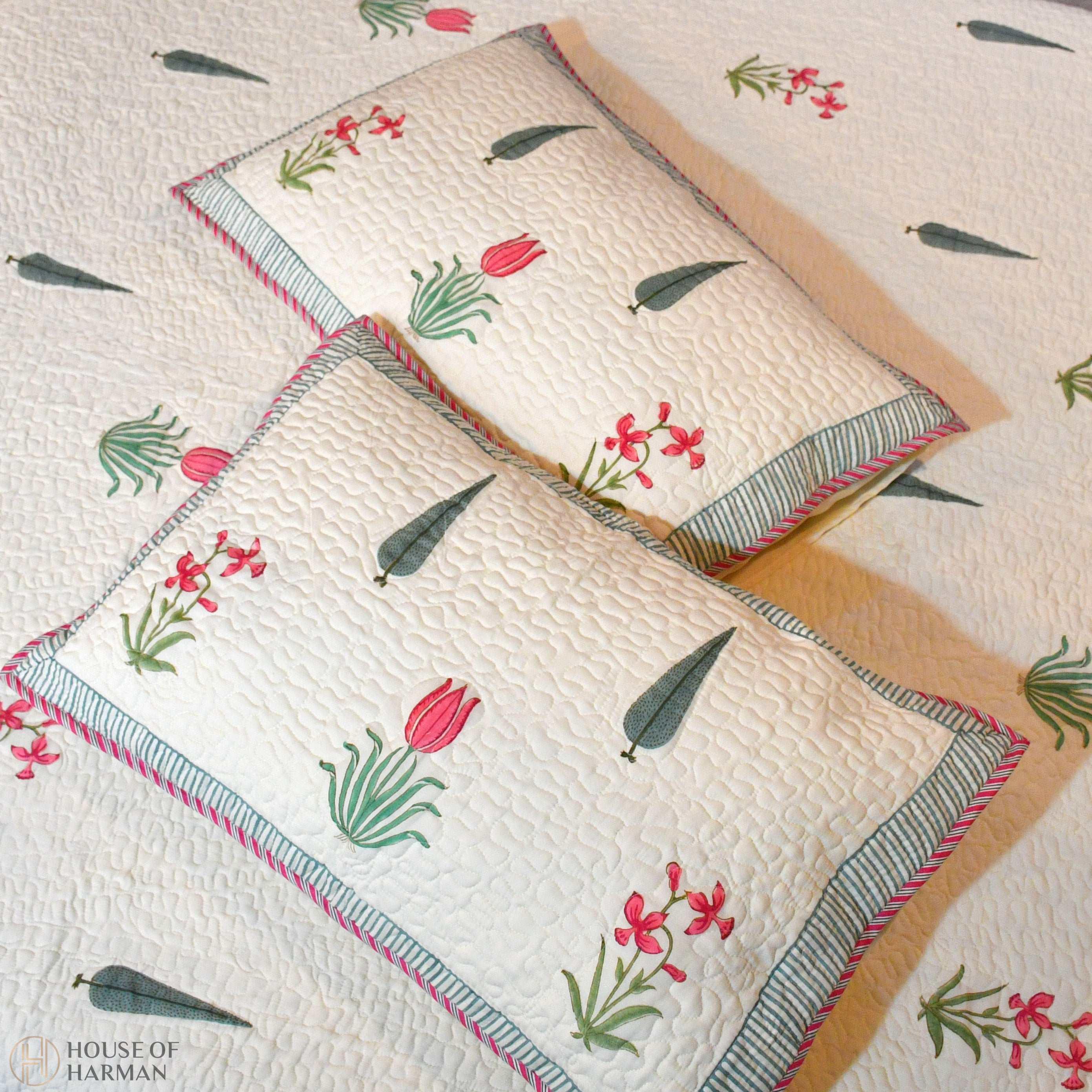 Sunlit Meadow Charm Bedcover (Beige Base) - HOUSE OF HARMAN