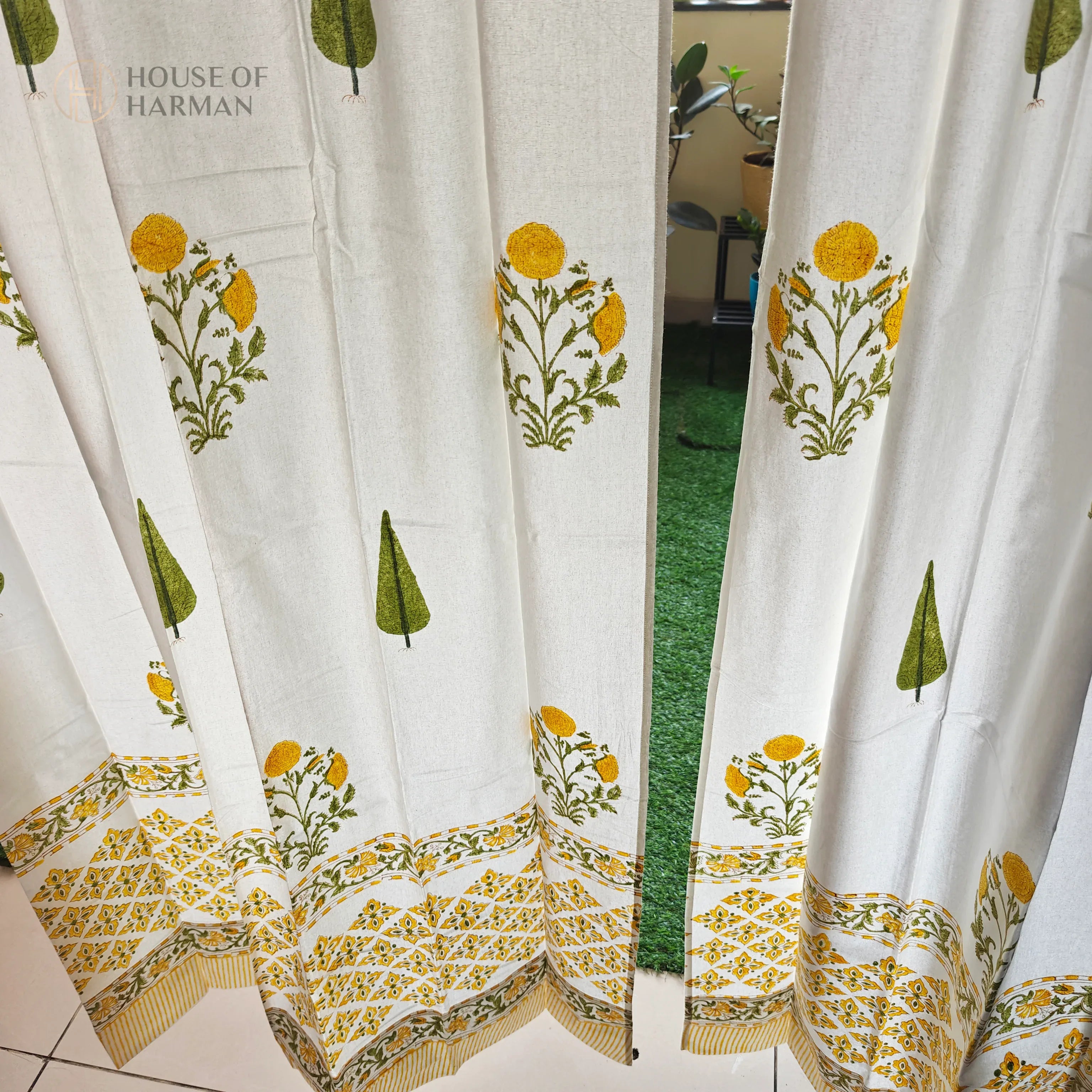 Block Print Curtain - HOUSE OF HARMAN