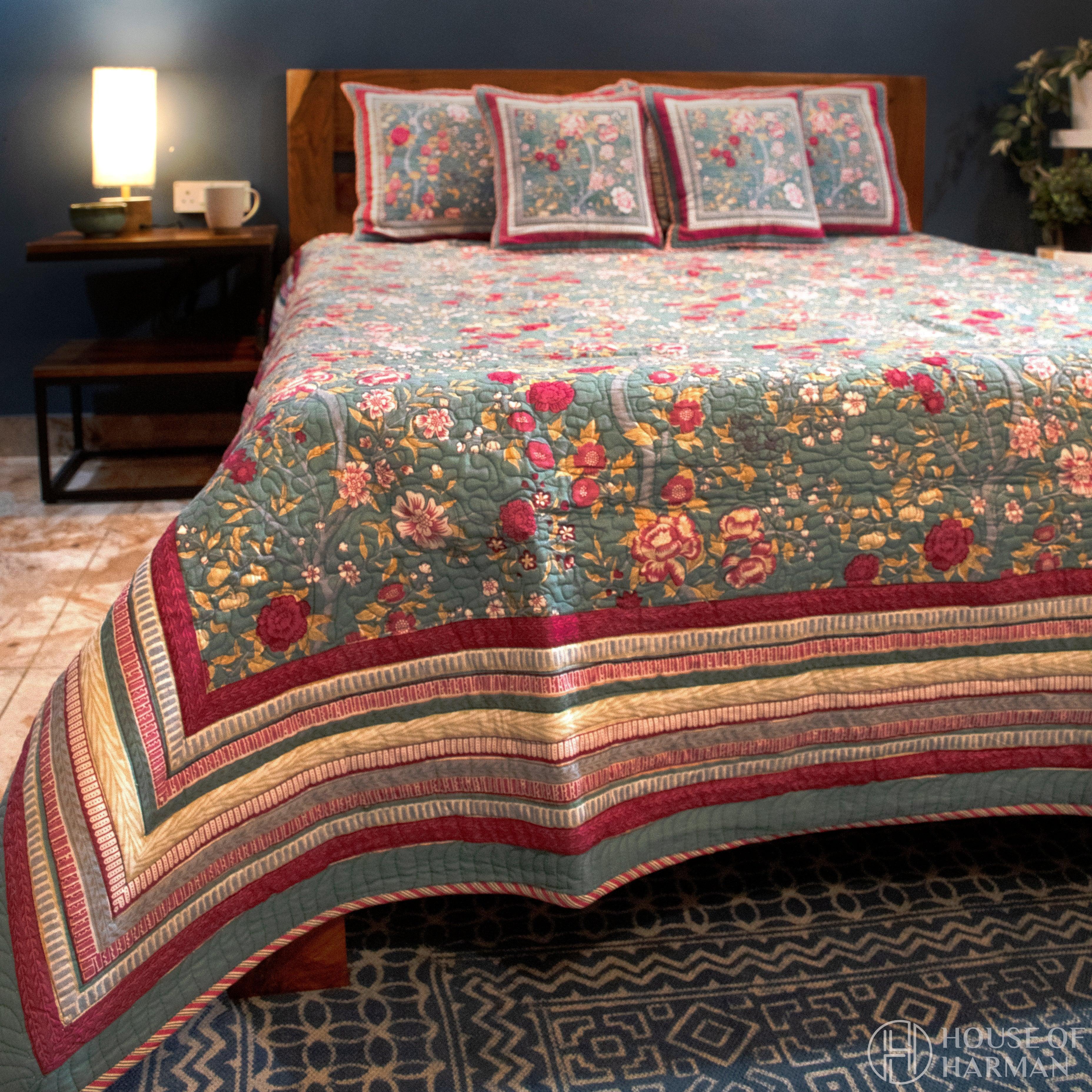 Persian Bloom Bedcover - Set of 3 - HOUSE OF HARMAN