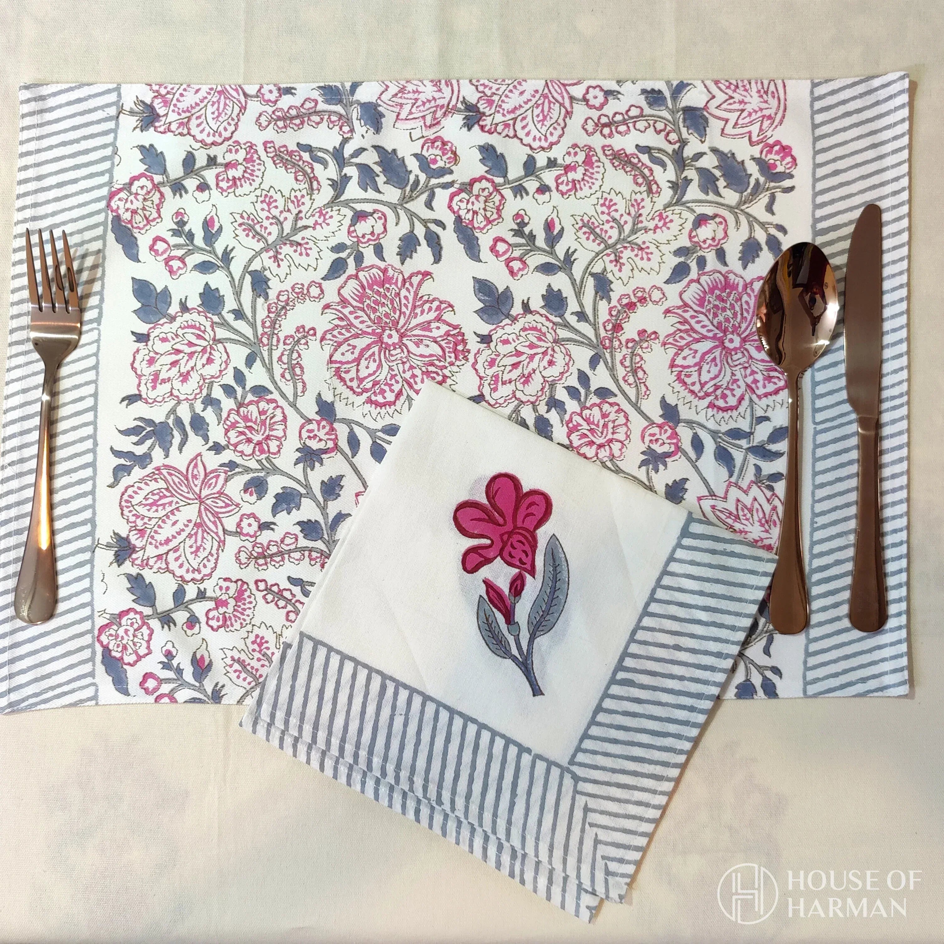 Peony Glimmer Placemats - HOUSE OF HARMAN