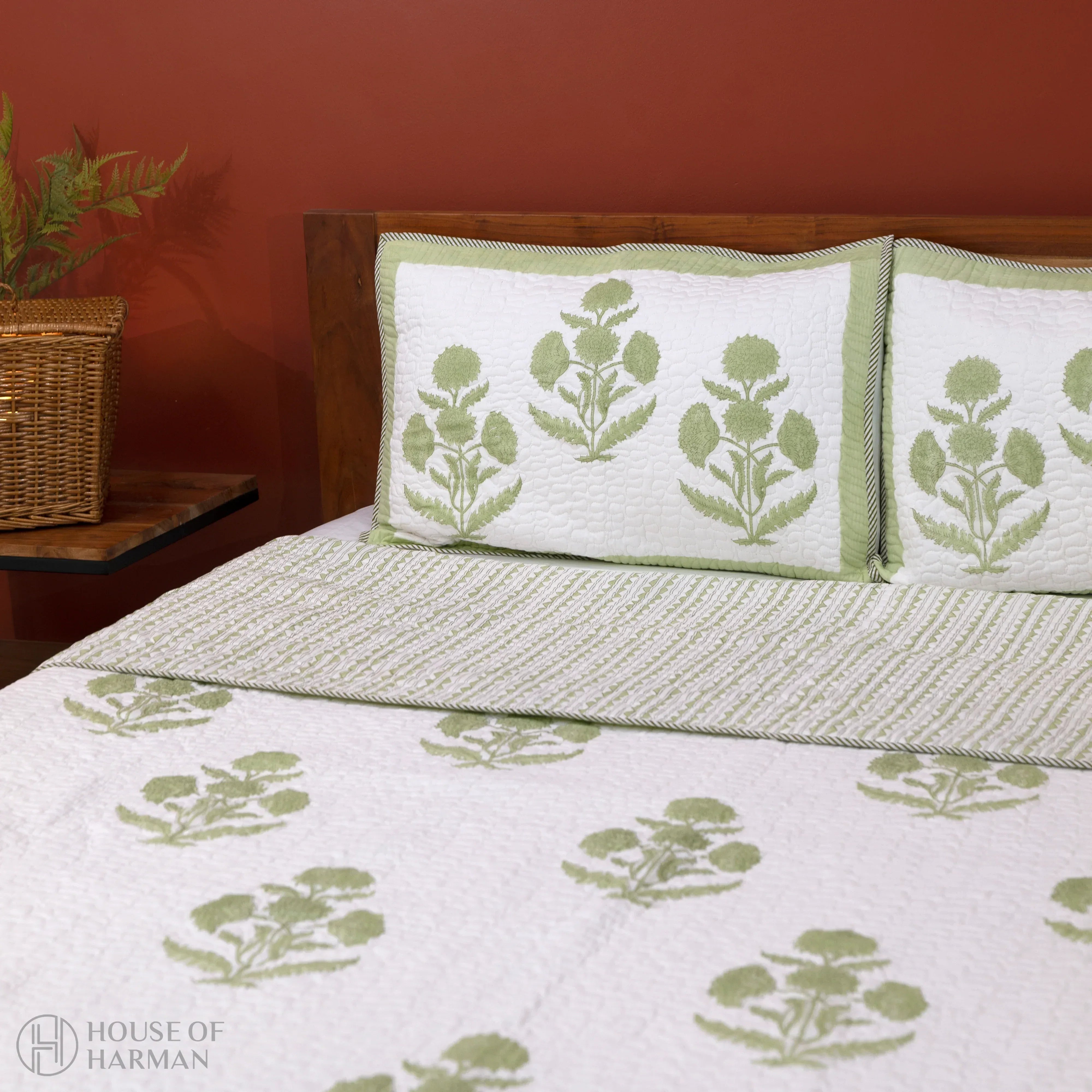Emerald Wildpoppy Dreams Bedcover - HOUSE OF HARMAN