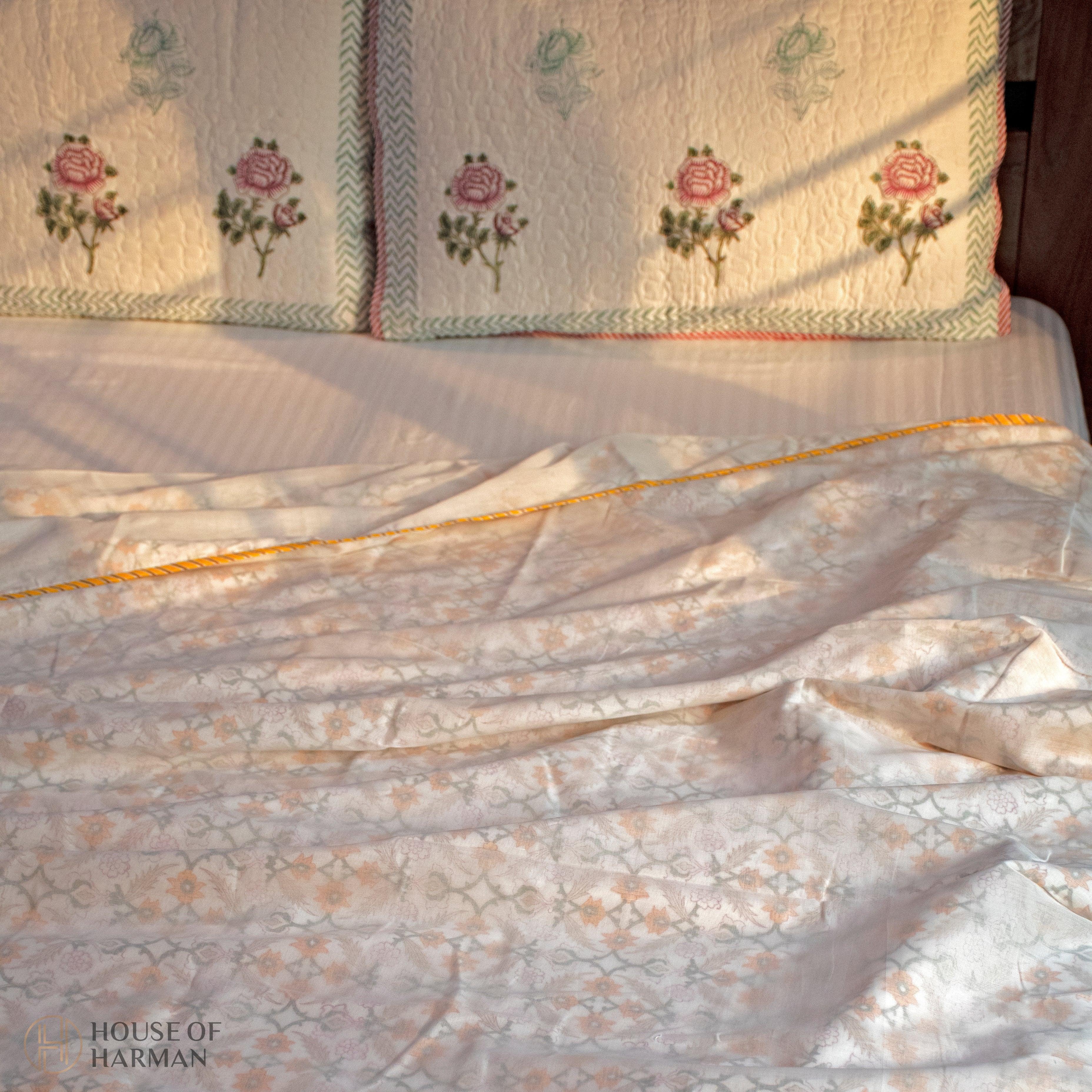 Blush Morning Bloom 3D Mulmul Dohar - HOUSE OF HARMAN