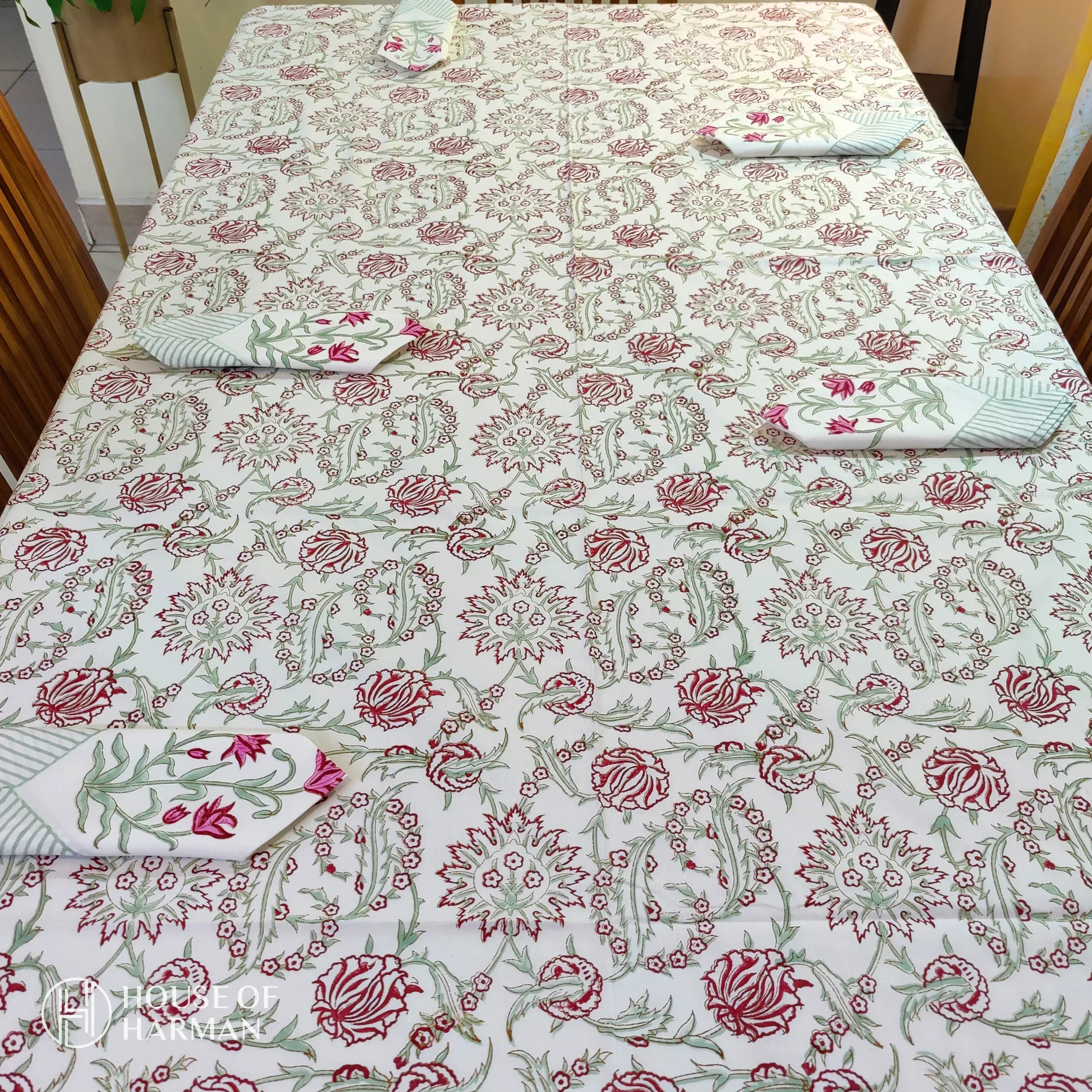 Spring Bloom Delight Table Cover (With Cotton Napkins) - HOUSE OF HARMAN
