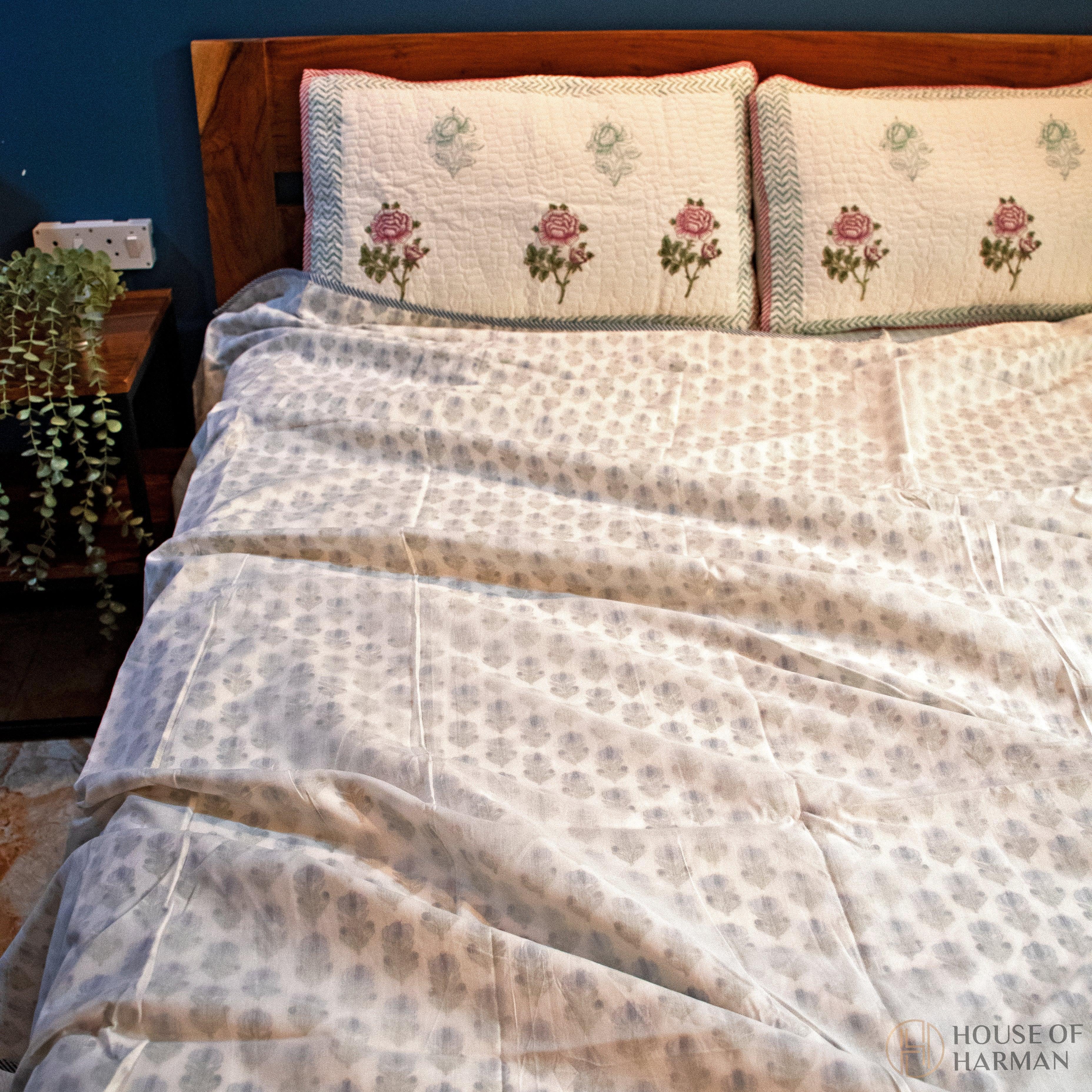 Spring Meadow 3D Mulmul Dohar - HOUSE OF HARMAN