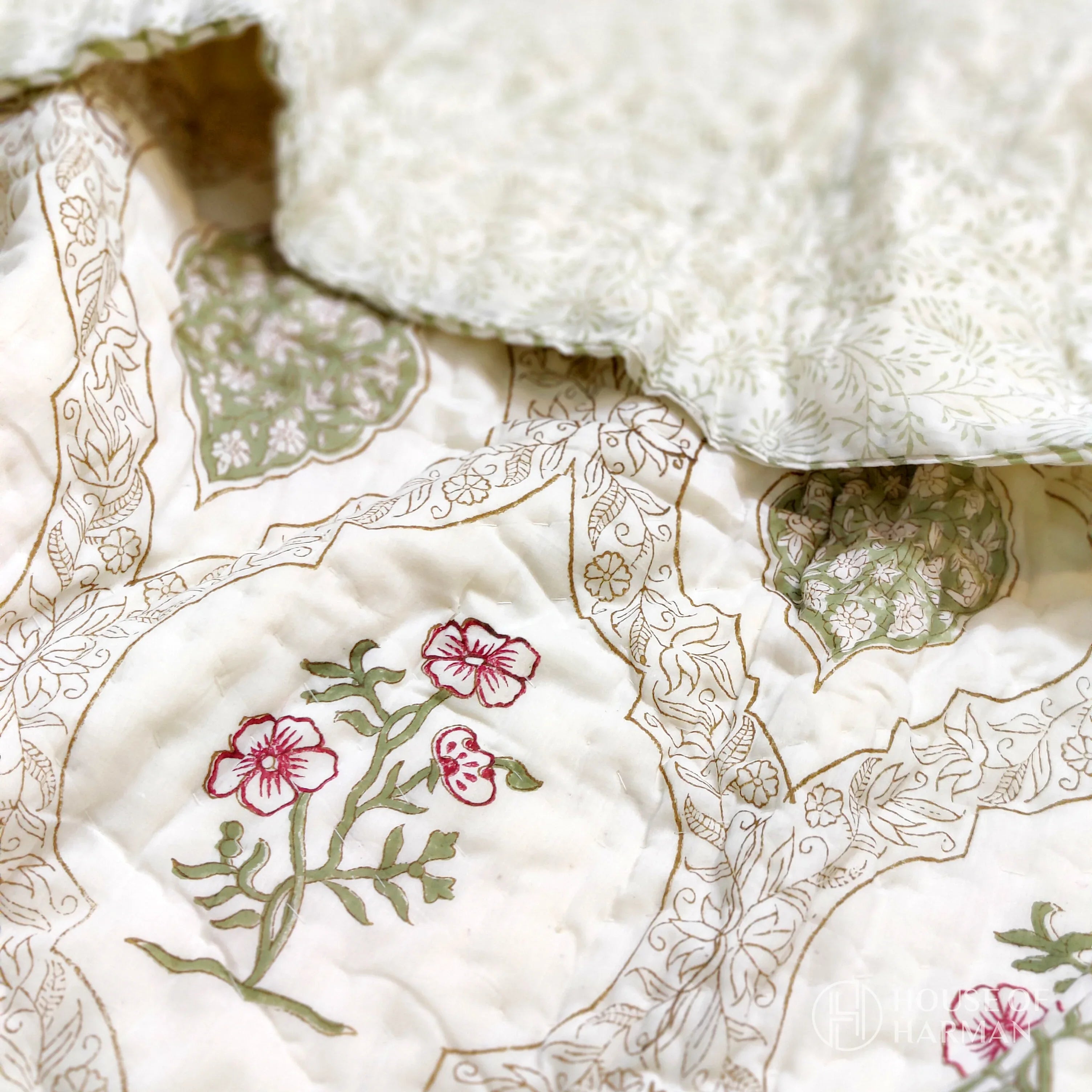 Jade Blossom Jaal Quilt - HOUSE OF HARMAN