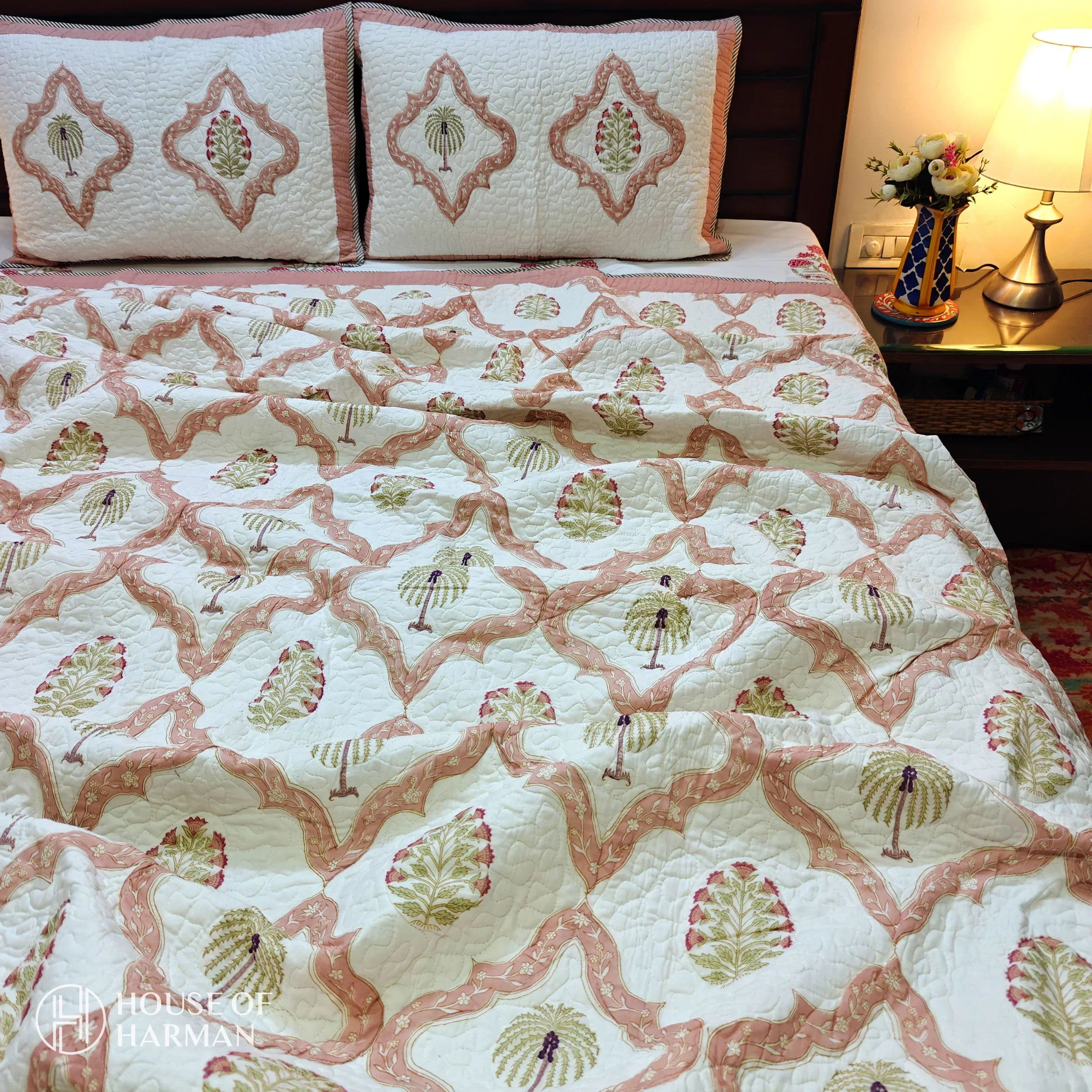 Ornate Palm Retreat Bedcover - HOUSE OF HARMAN