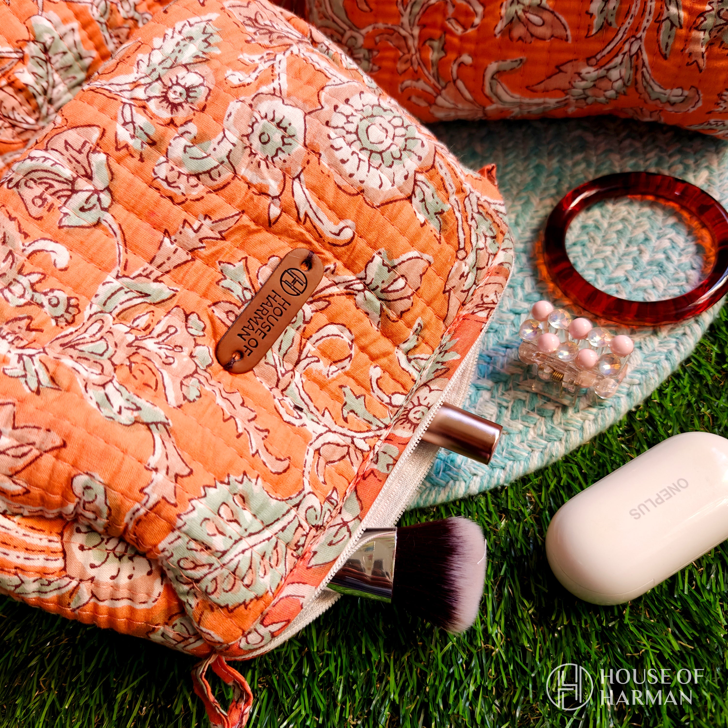 Multipurpose Pouches- Set of Three I Waterproof Lining I Four Mini Pockets Inside