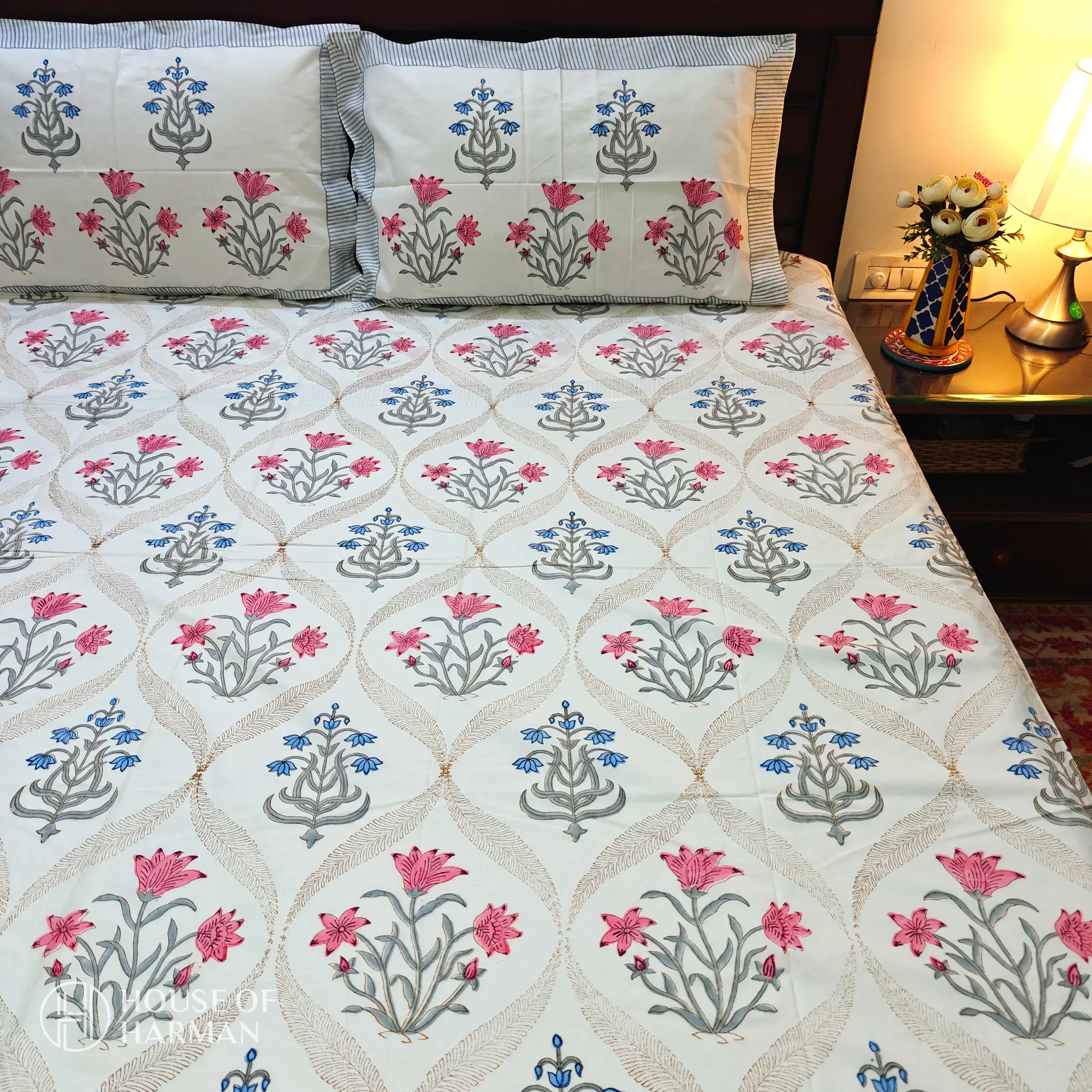 Garden of Flowers Bedsheet and Dohar - HOUSE OF HARMAN