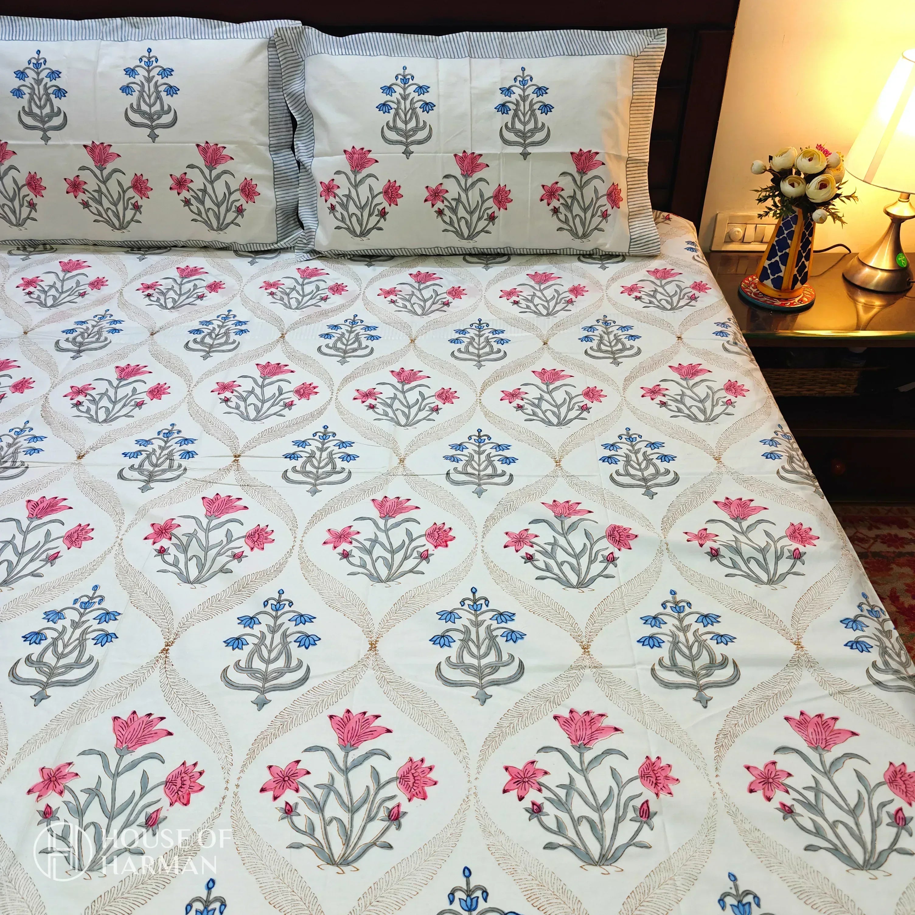 Garden of Flowers Bedsheet and Dohar - HOUSE OF HARMAN