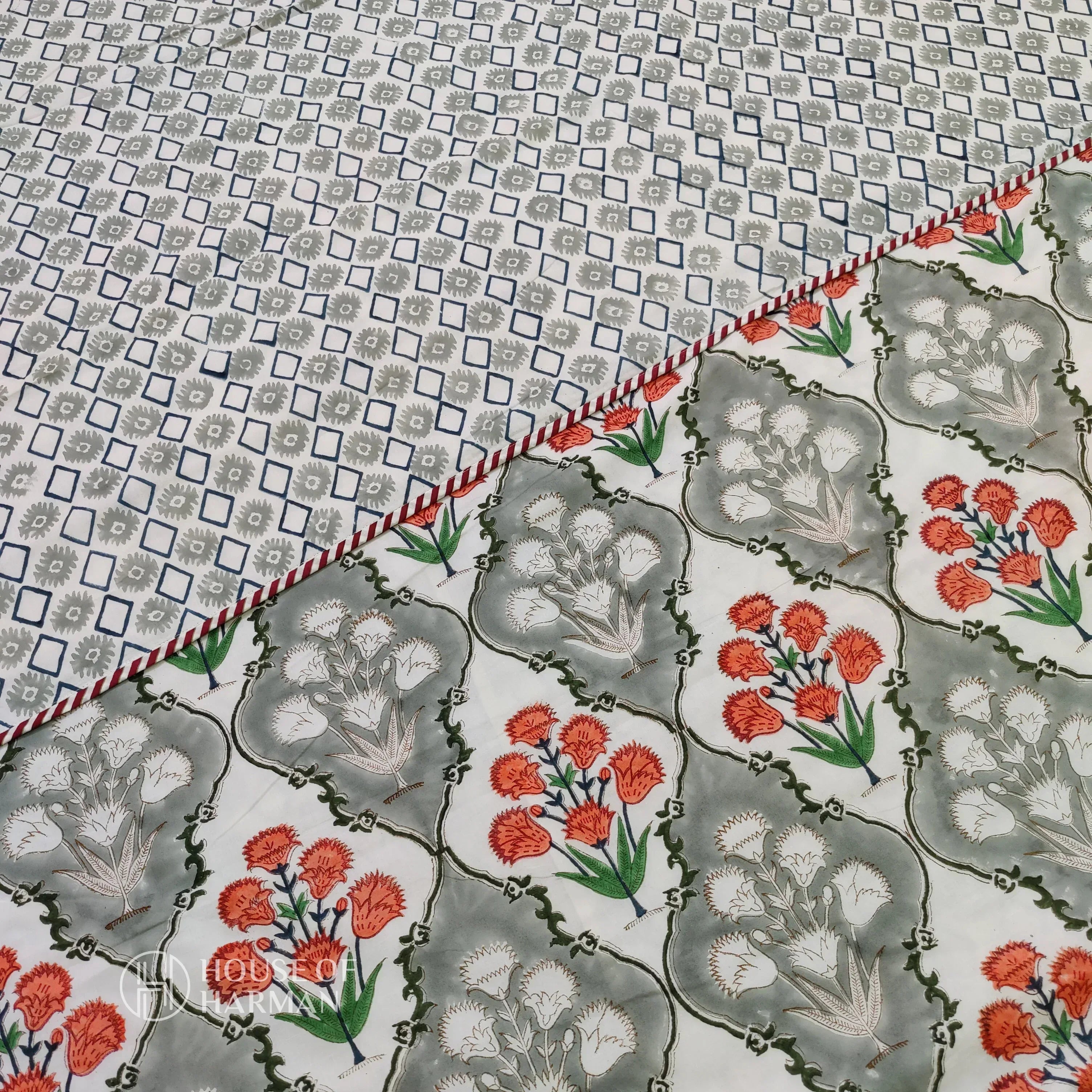 Valley of Flowers Bedsheet and Dohar - HOUSE OF HARMAN