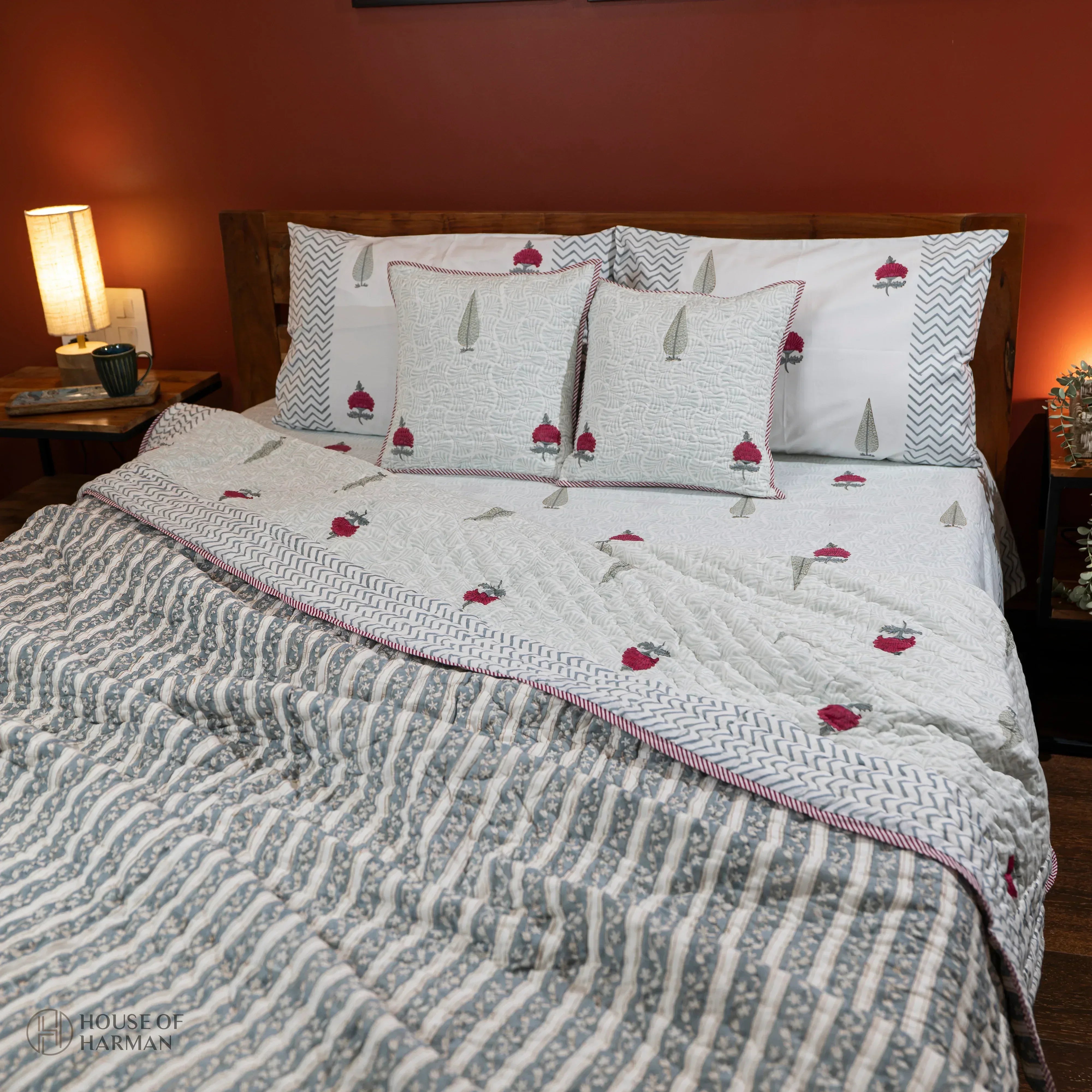 Floral Mirage Bedsheet and Quilt - HOUSE OF HARMAN