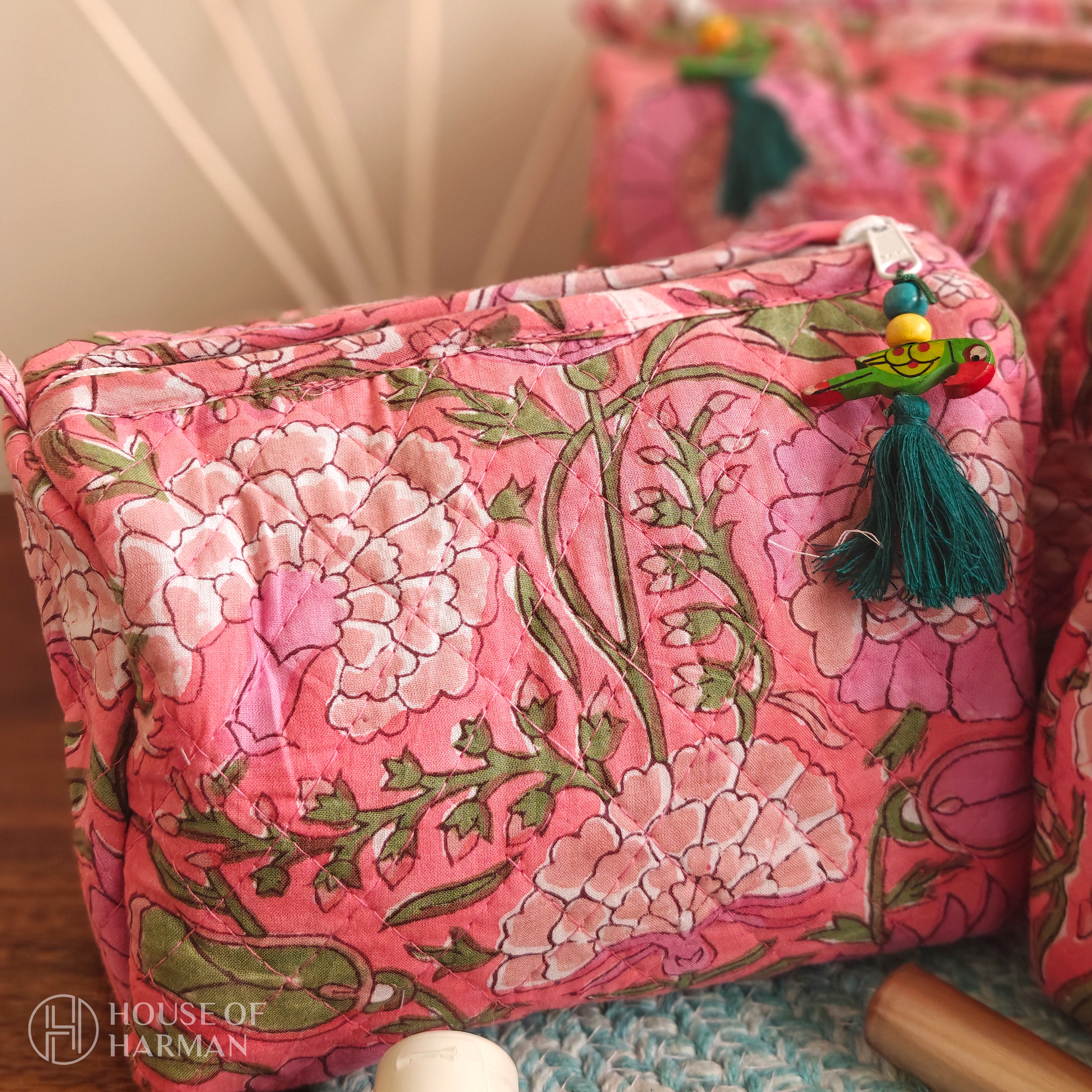 Multipurpose Pouches- Set of Three I Waterproof Lining I Four Mini Pockets Inside