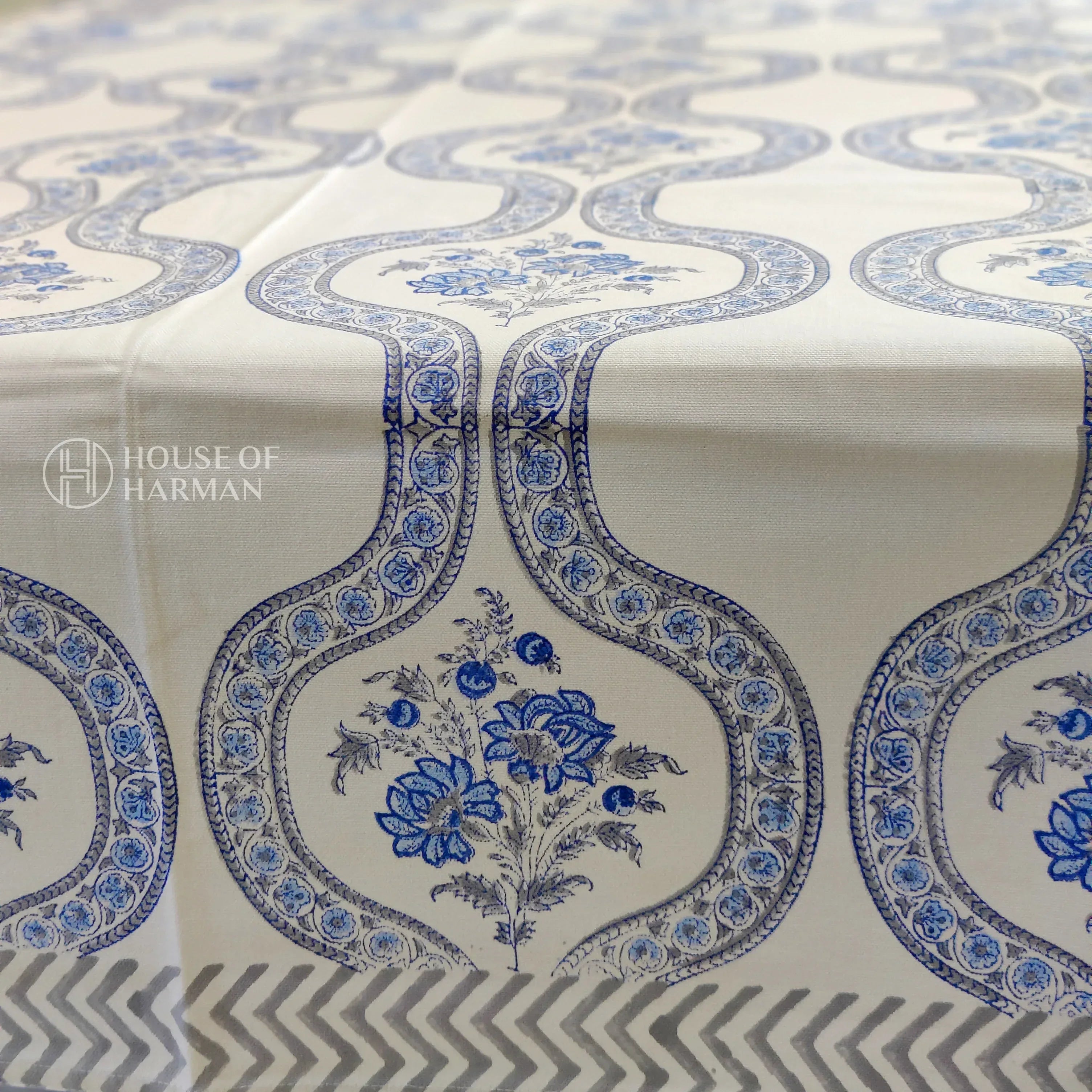 Sapphire Waves Table Cover - HOUSE OF HARMAN