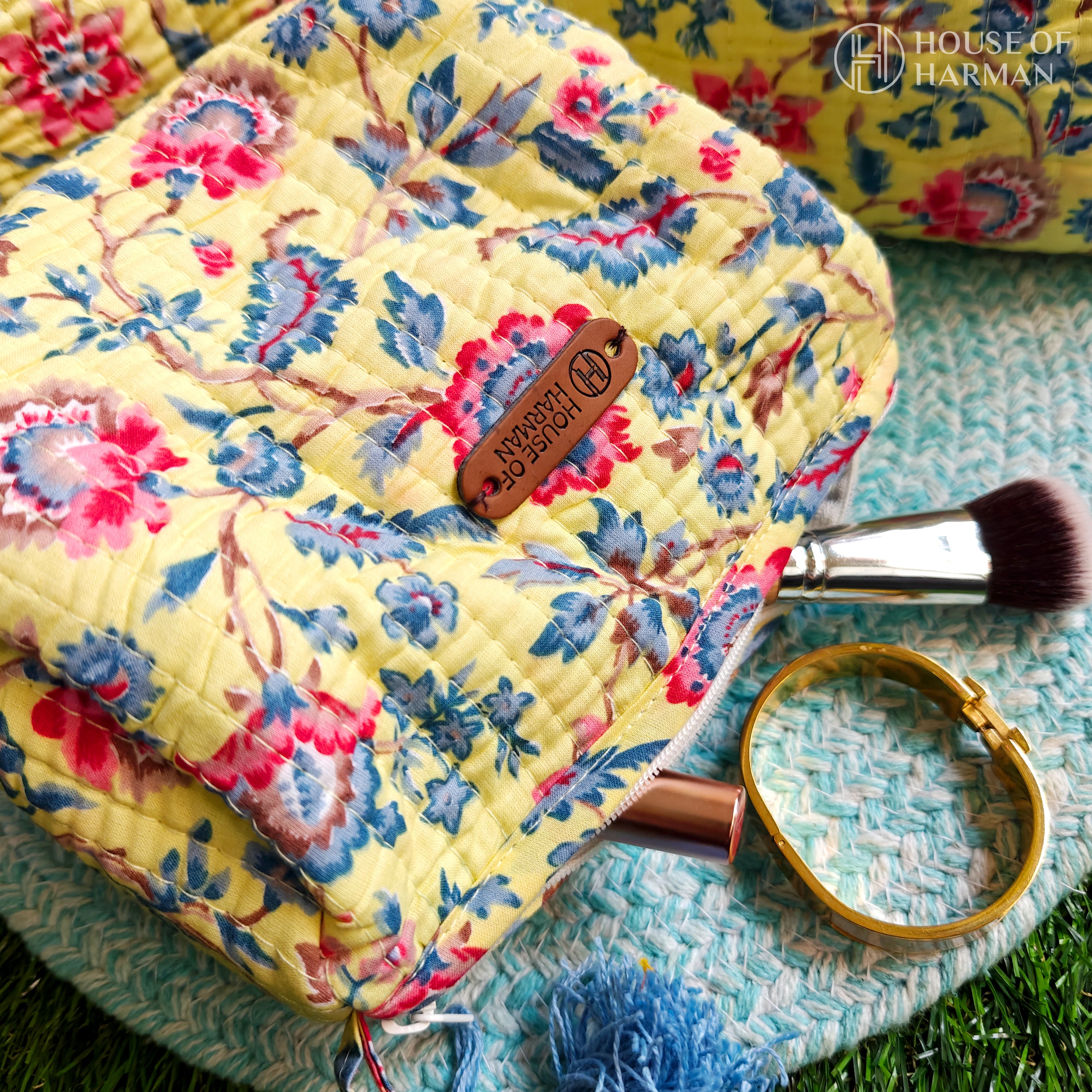 Multipurpose Pouches- Set of Three I Waterproof Lining I Four Mini Pockets Inside