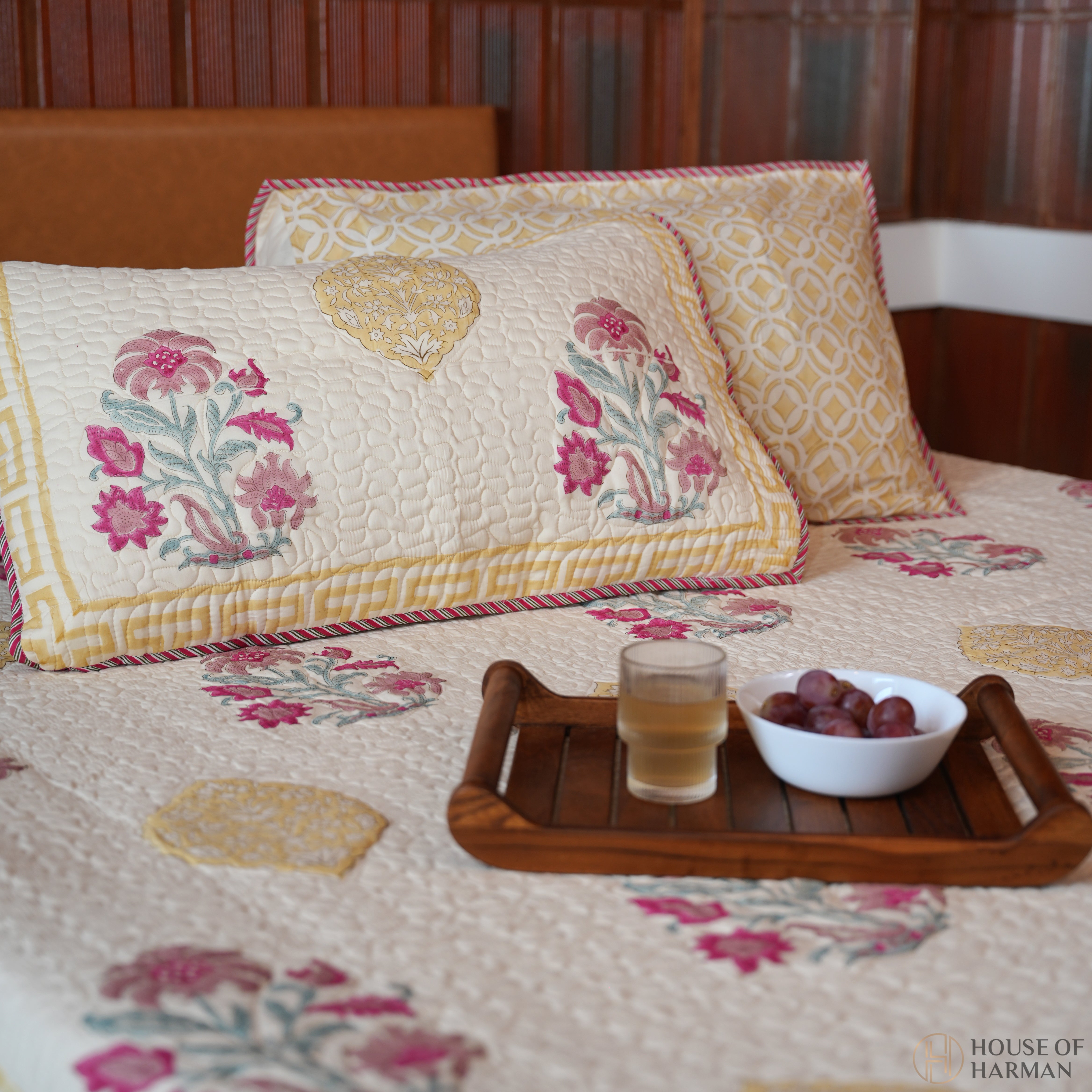 Mughal Ruby Bloom Bedcover