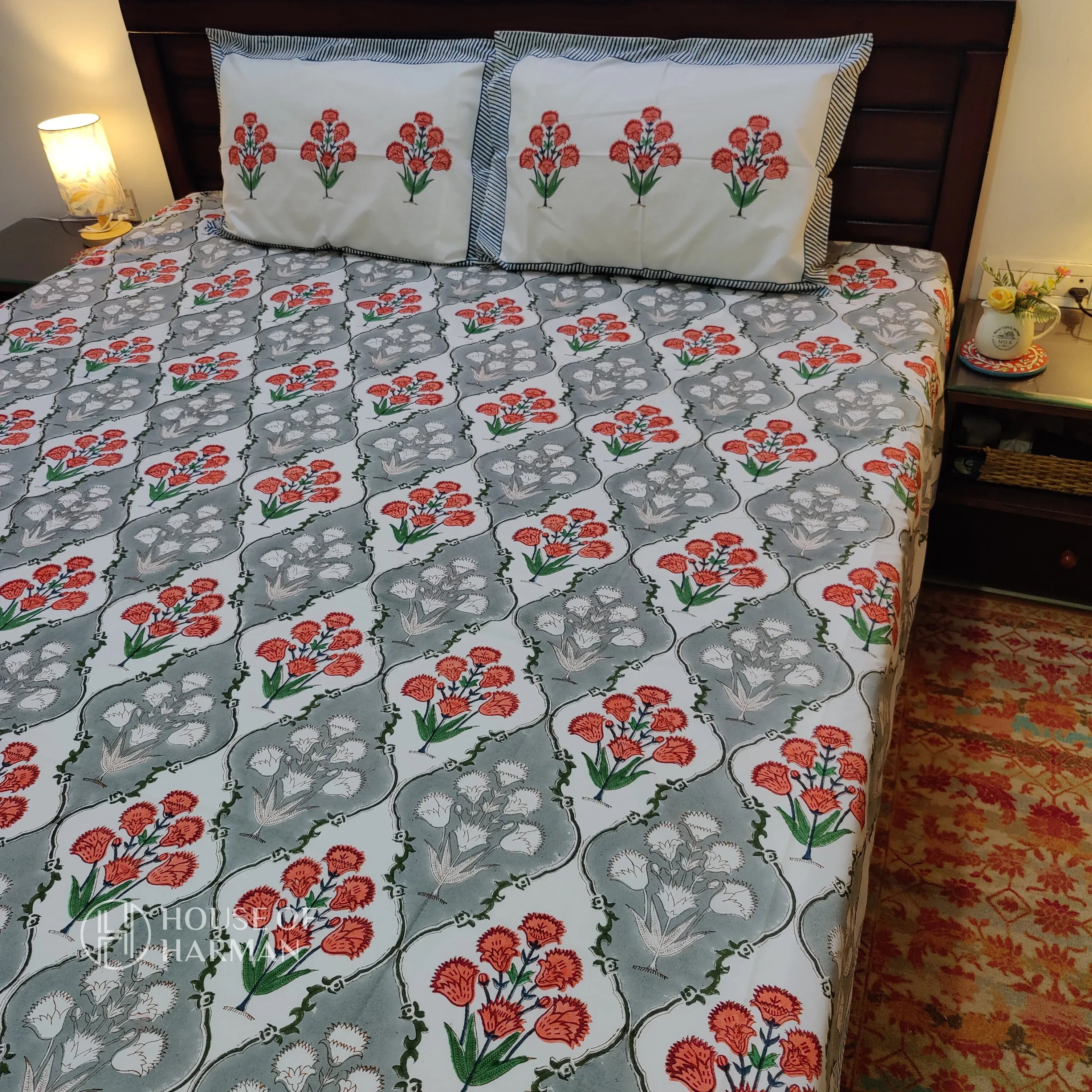 Valley of Flowers Bedsheet and Dohar - HOUSE OF HARMAN