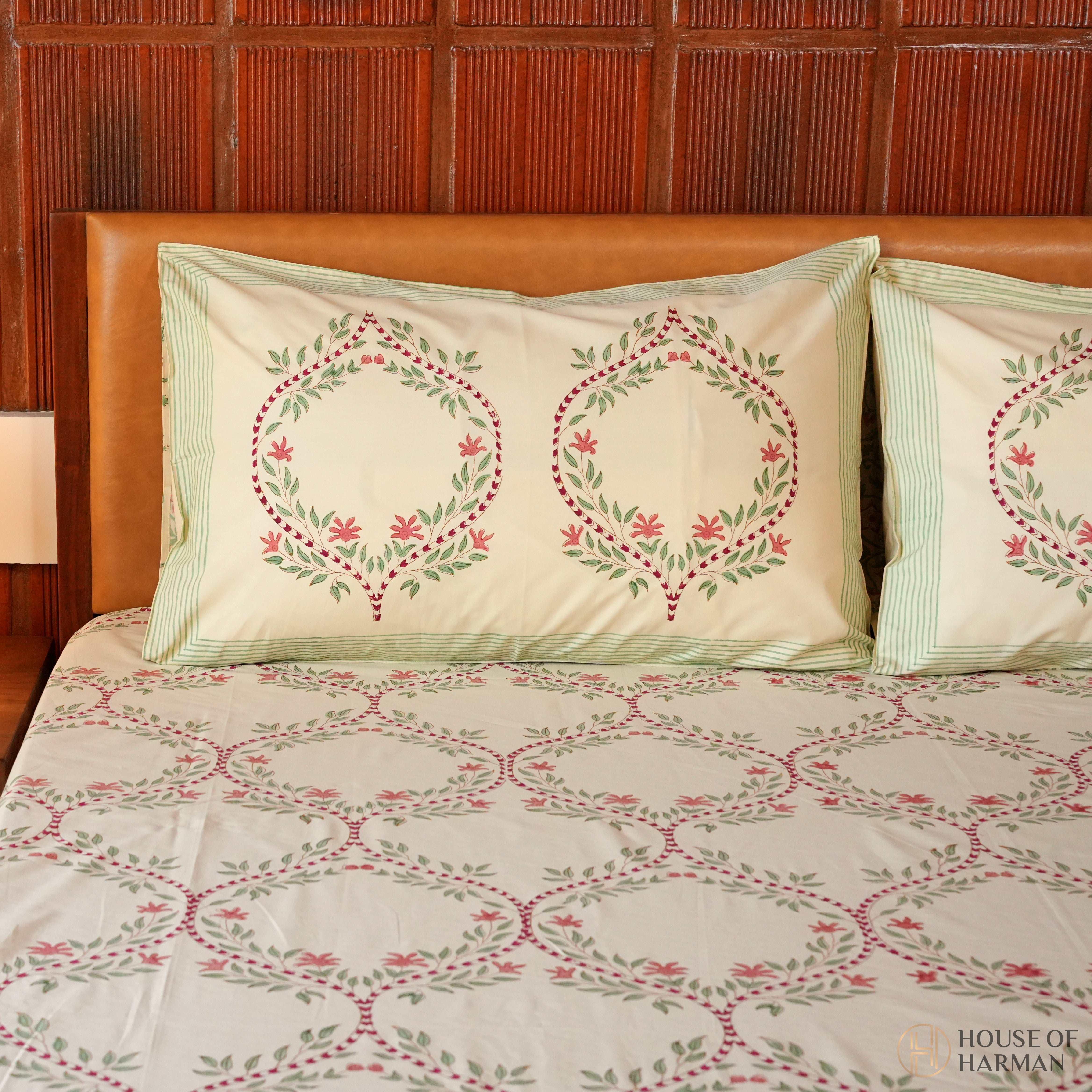 Heritage Verdant Trellis Bedsheet - HOUSE OF HARMAN