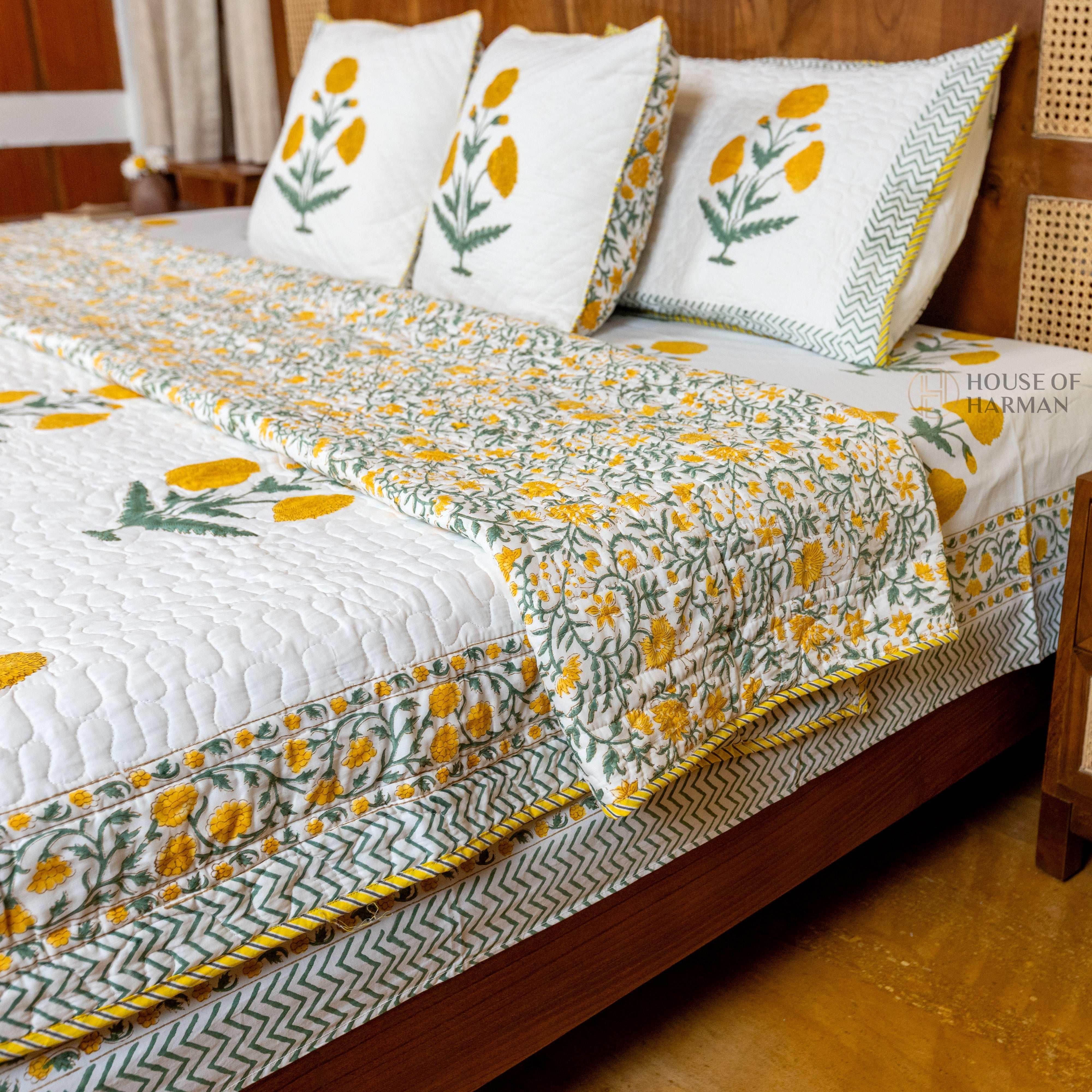 Yellow Wildpoppy Fields Bedcover - HOUSE OF HARMAN