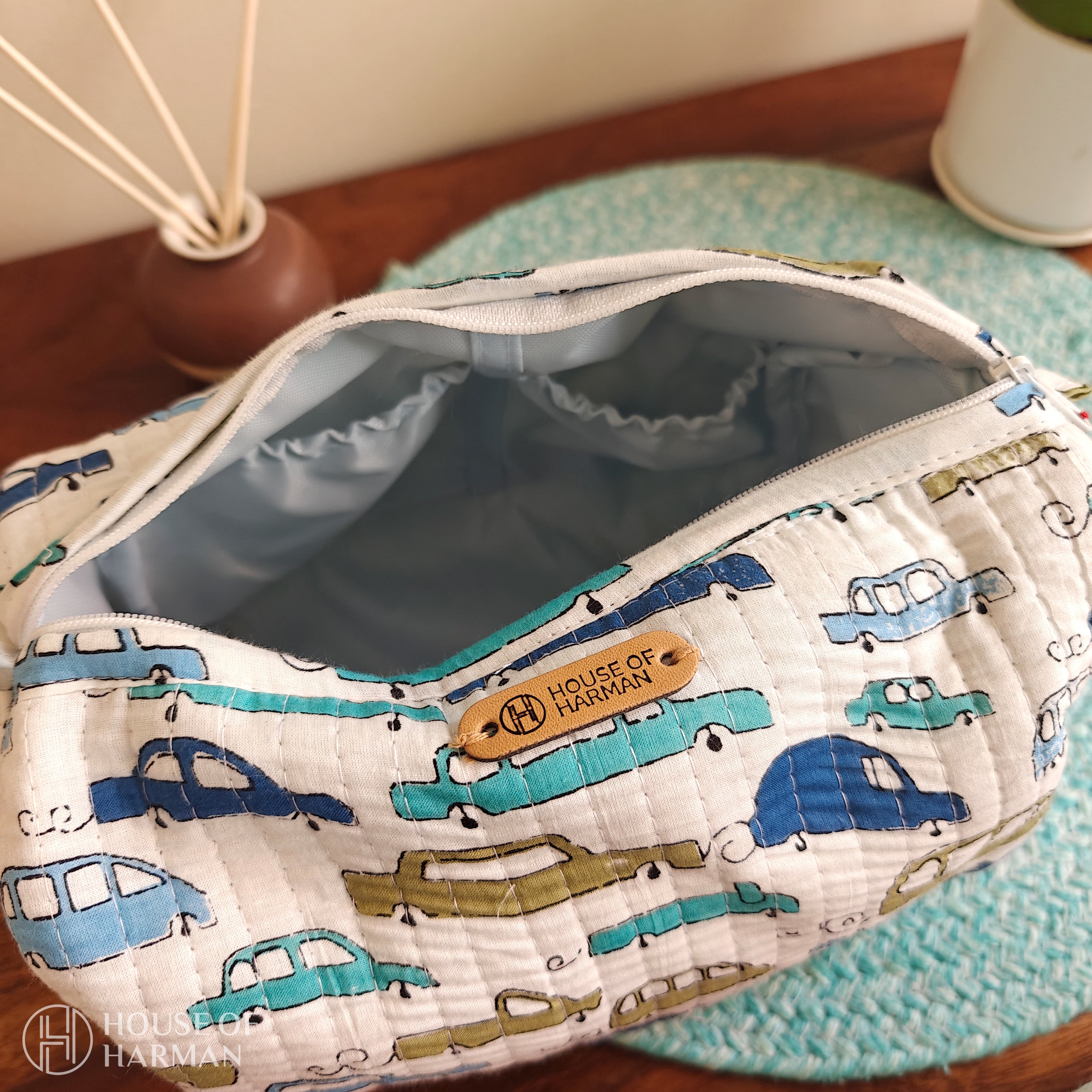 Multipurpose Pouches- Set of Three I Waterproof Lining I Four Mini Pockets Inside