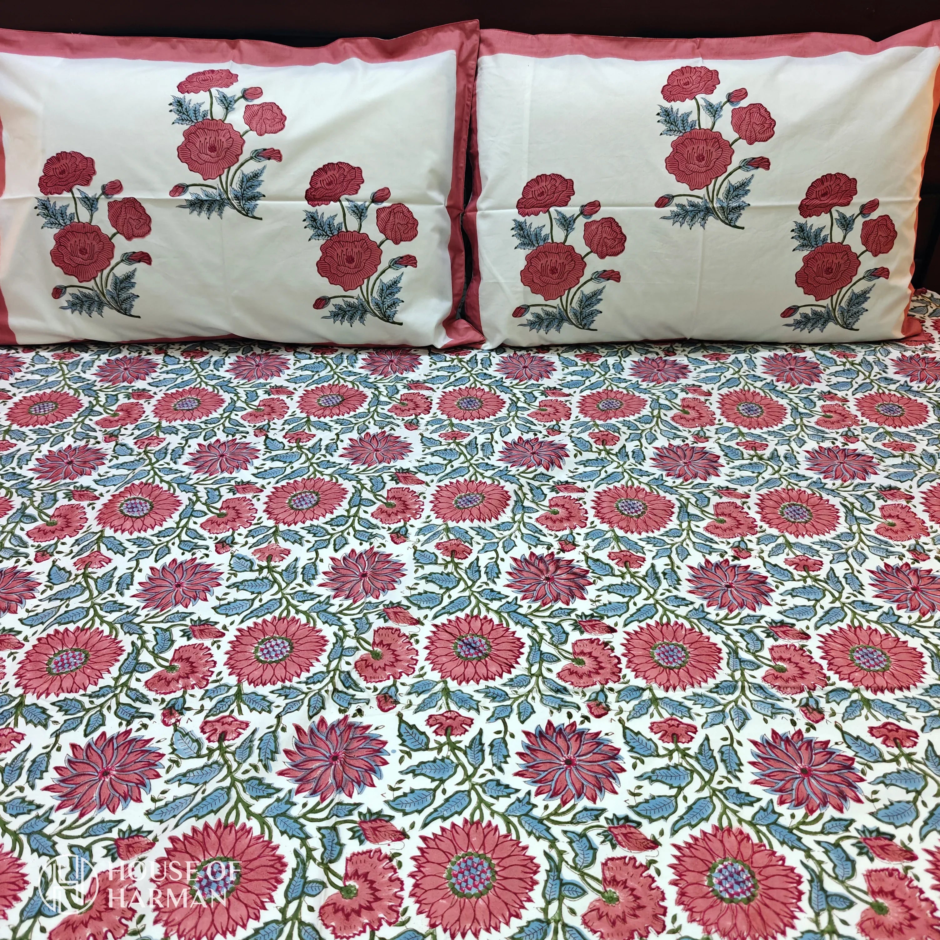 Vintage Rosewood Delight Bedsheet - HOUSE OF HARMAN