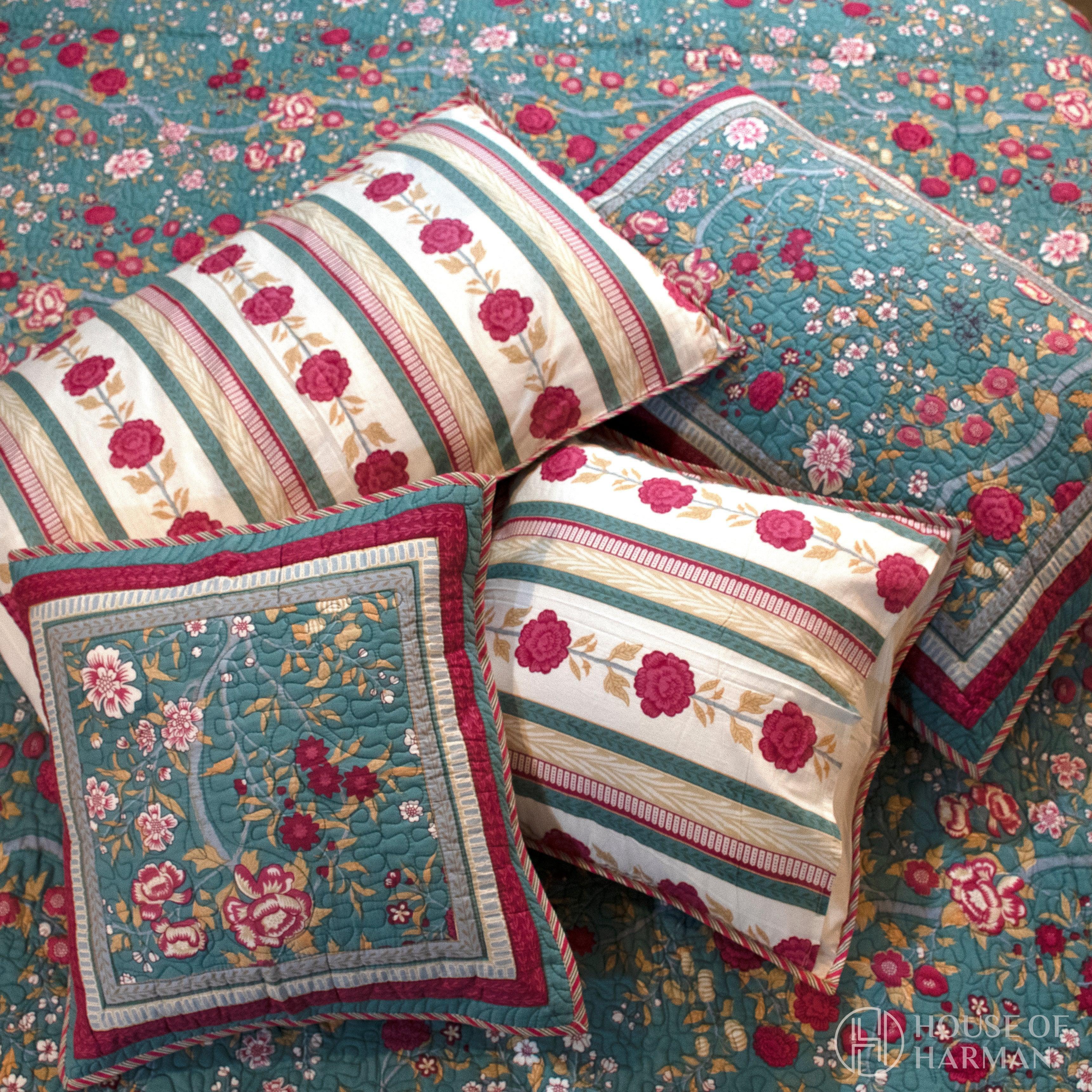 Persian Bloom Bedcover - Set of 3 - HOUSE OF HARMAN
