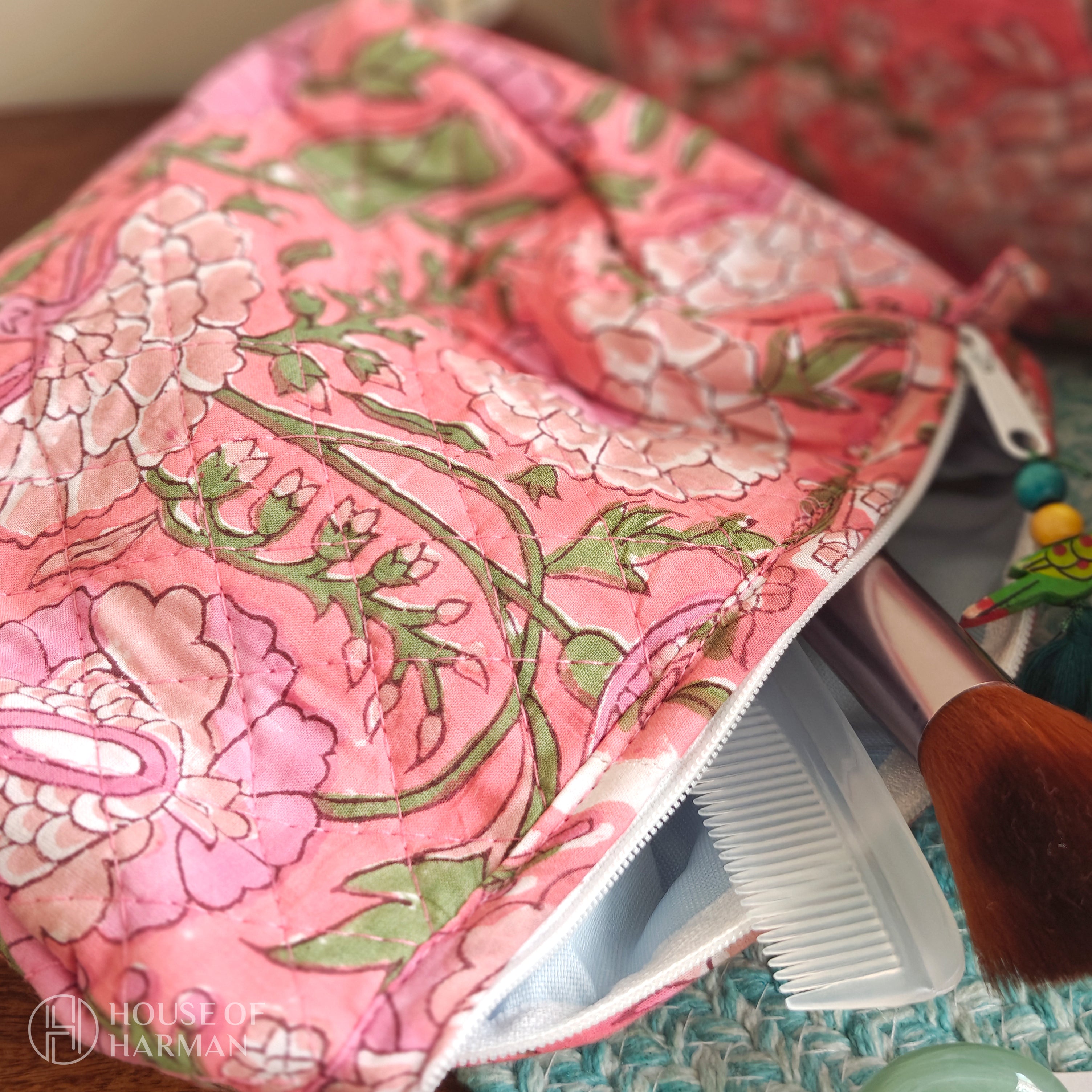 Multipurpose Pouches- Set of Three I Waterproof Lining I Four Mini Pockets Inside