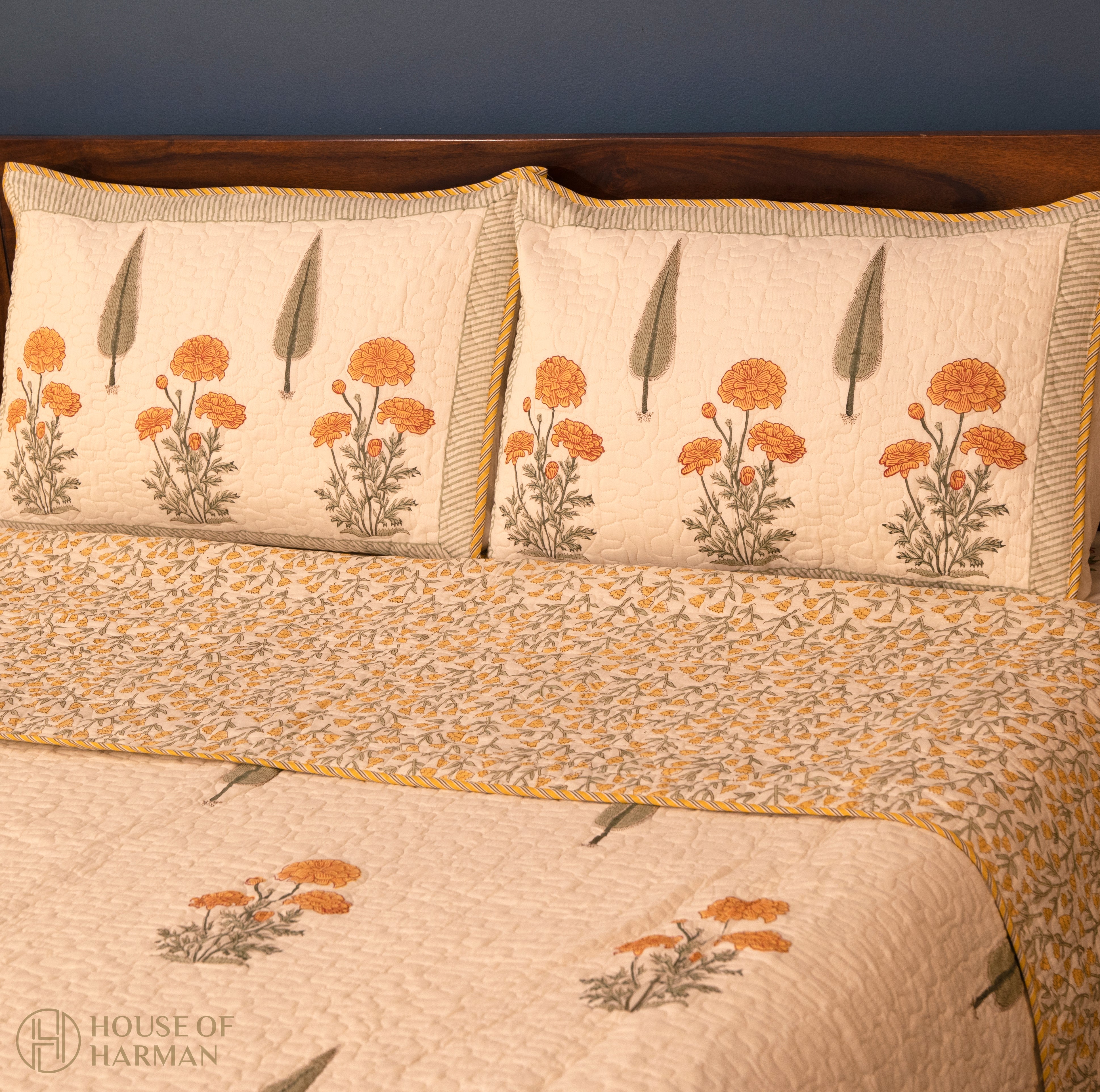 Sunlit Marigold Bliss Bedcover