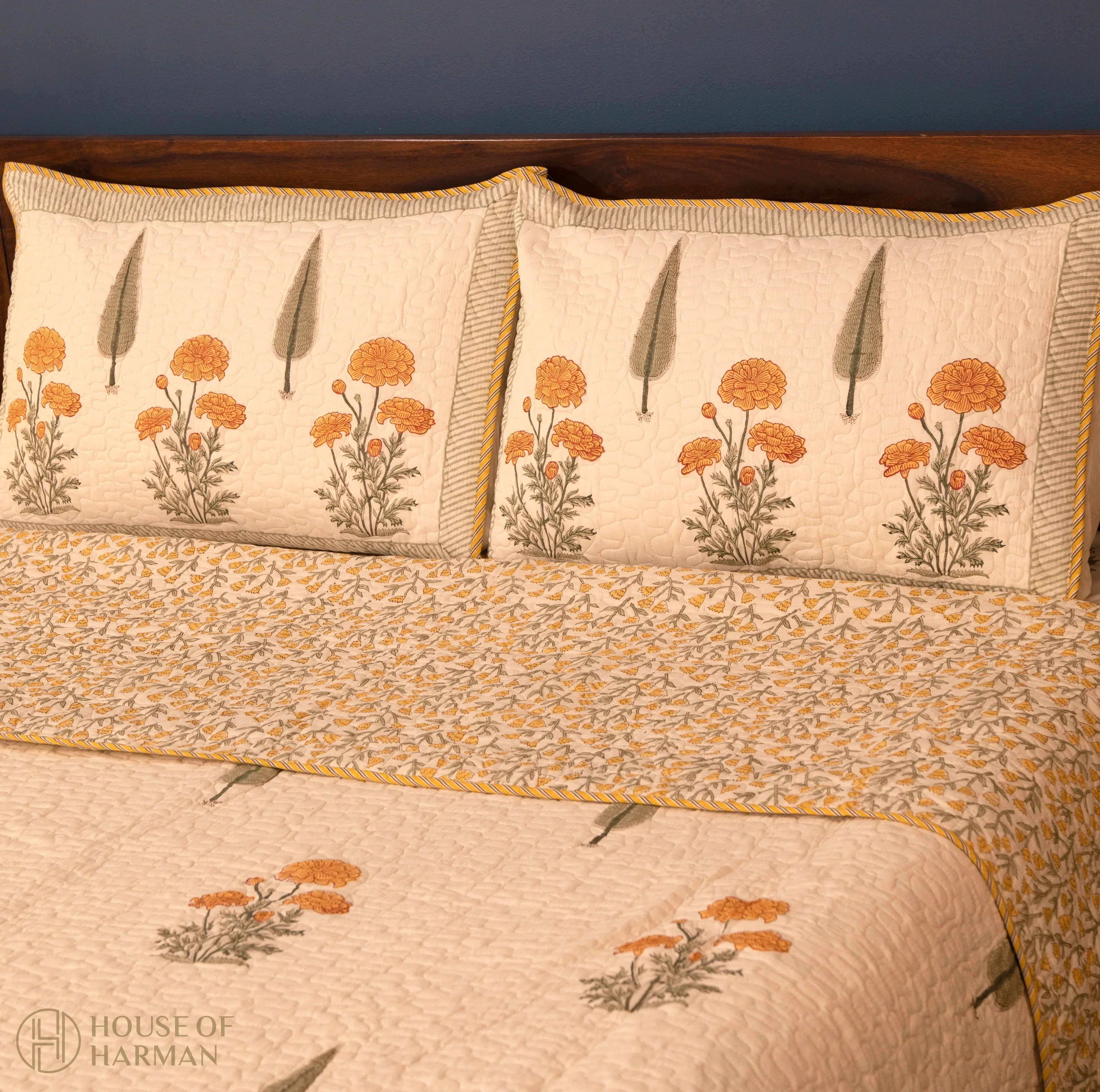Sunlit Marigold Bliss Bedcover - HOUSE OF HARMAN