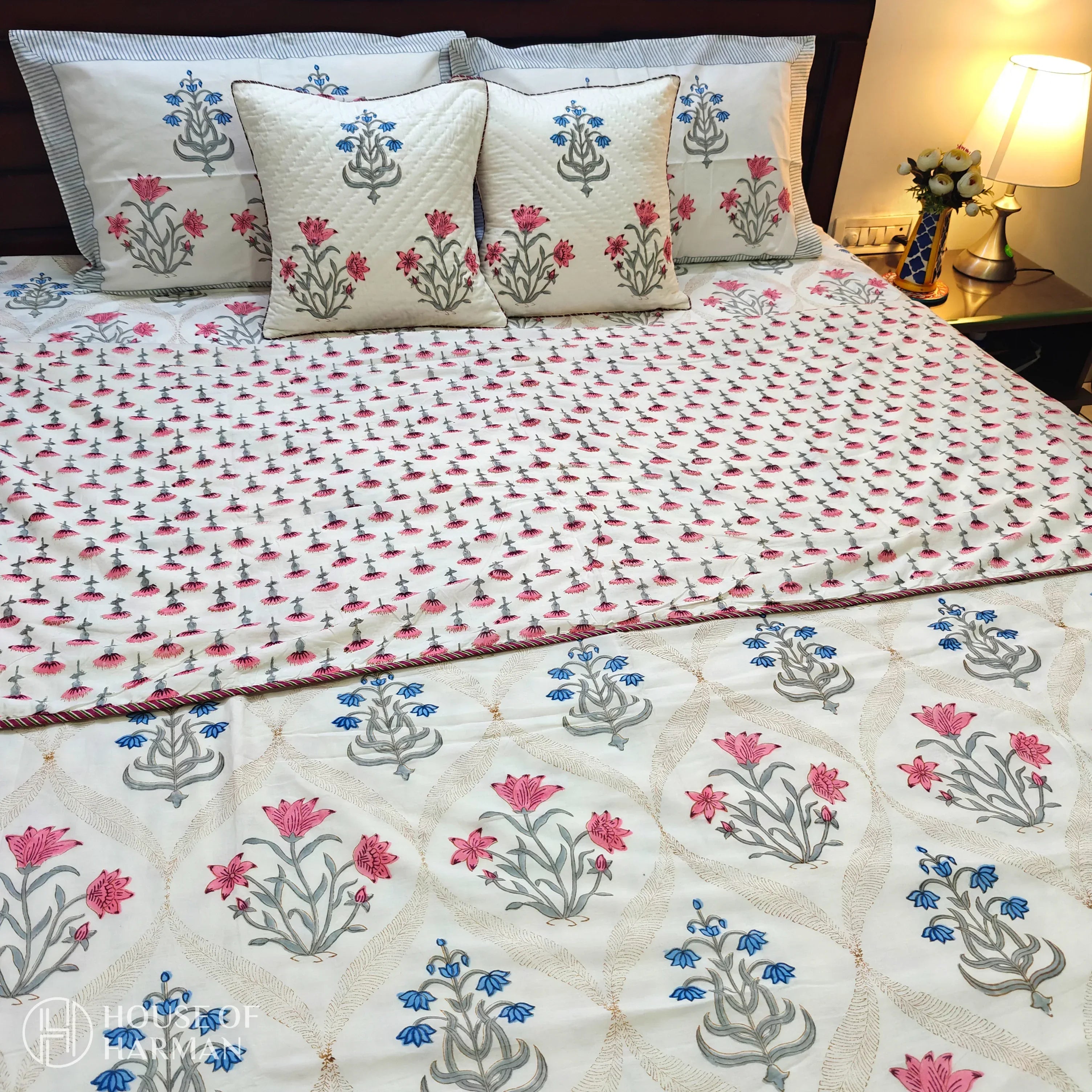 Garden of Flowers Bedsheet and Dohar - HOUSE OF HARMAN