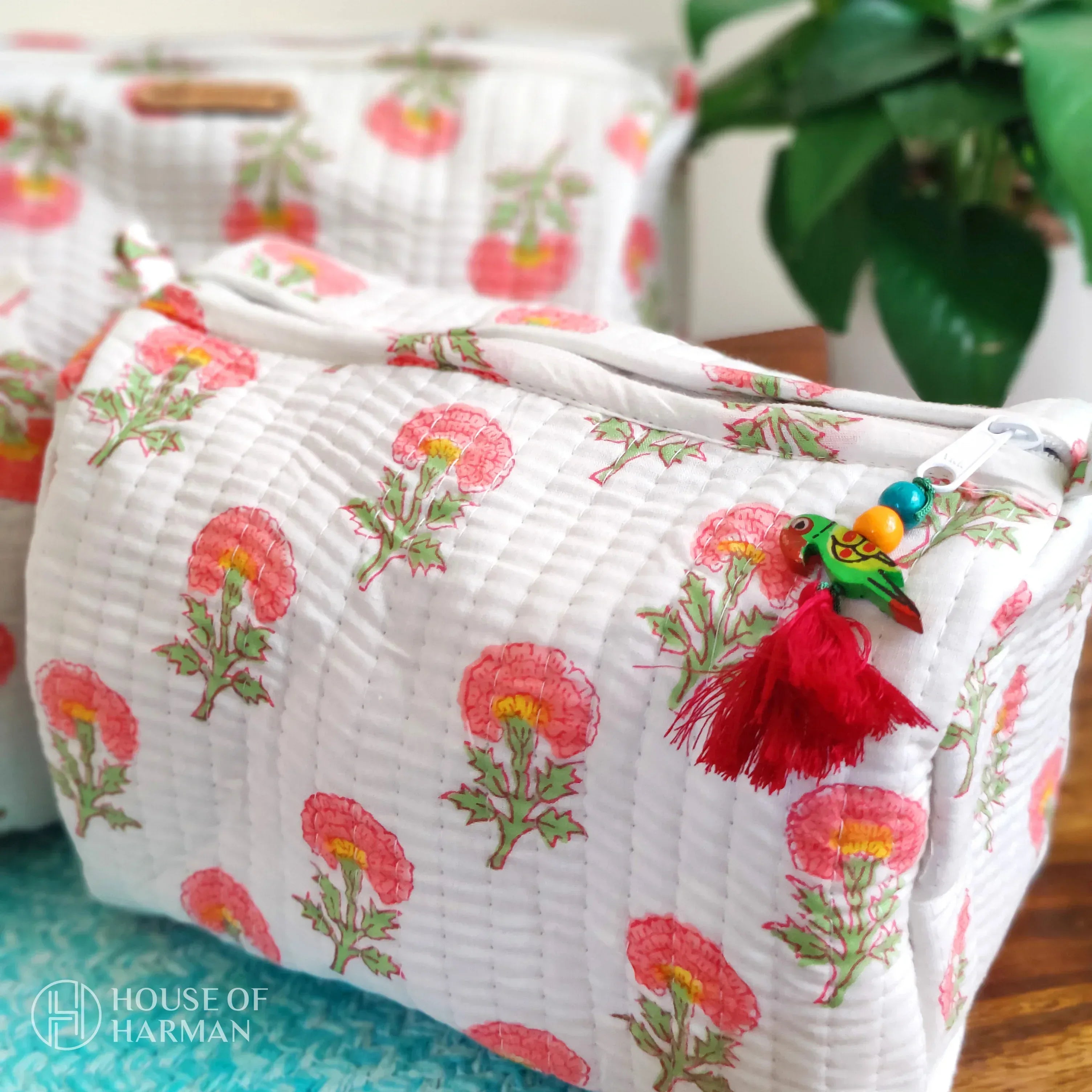 Multipurpose Pouches- Set of Three I Waterproof Lining I Four Mini Pockets Inside - HOUSE OF HARMAN