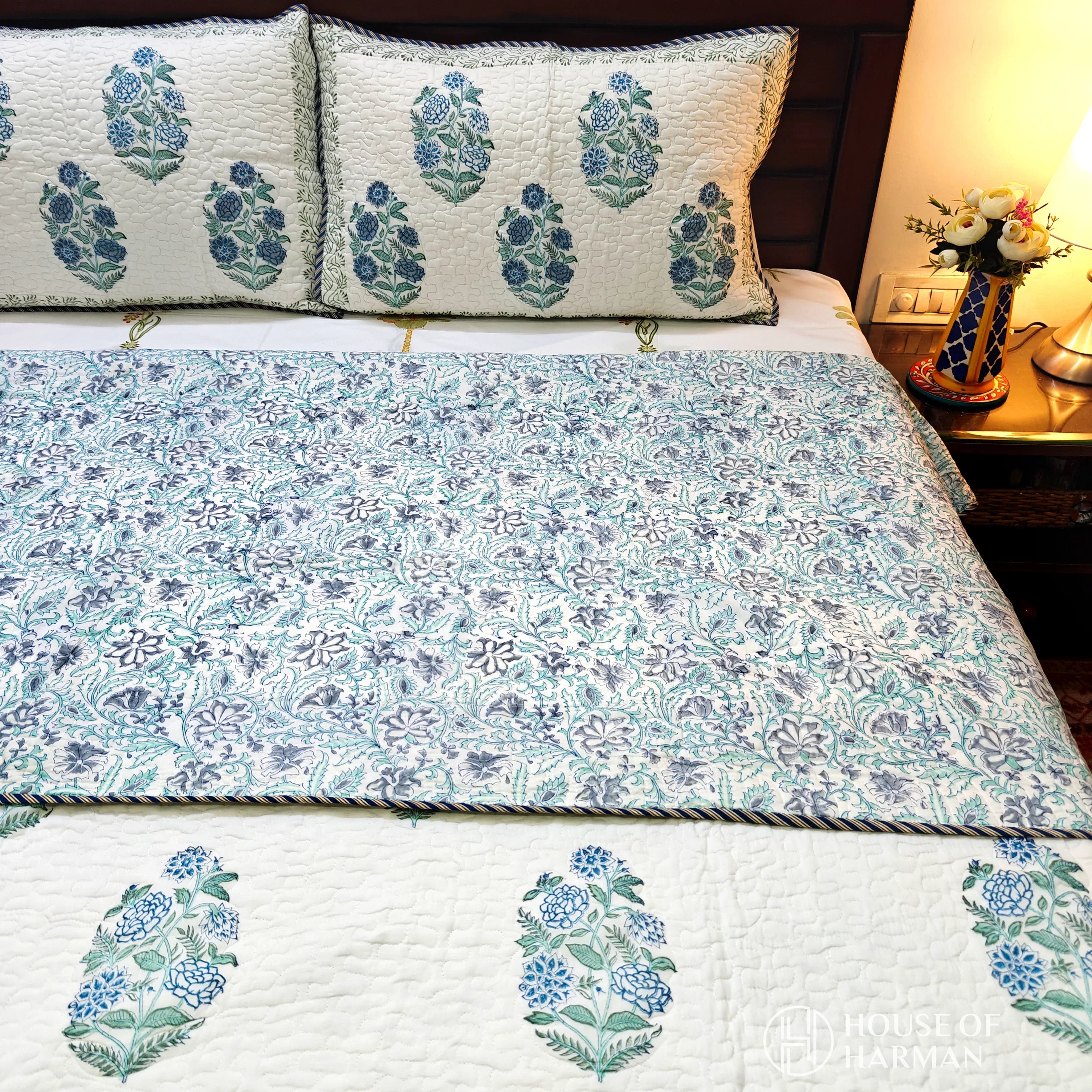 Navya Neelbagh Bedcover - HOUSE OF HARMAN