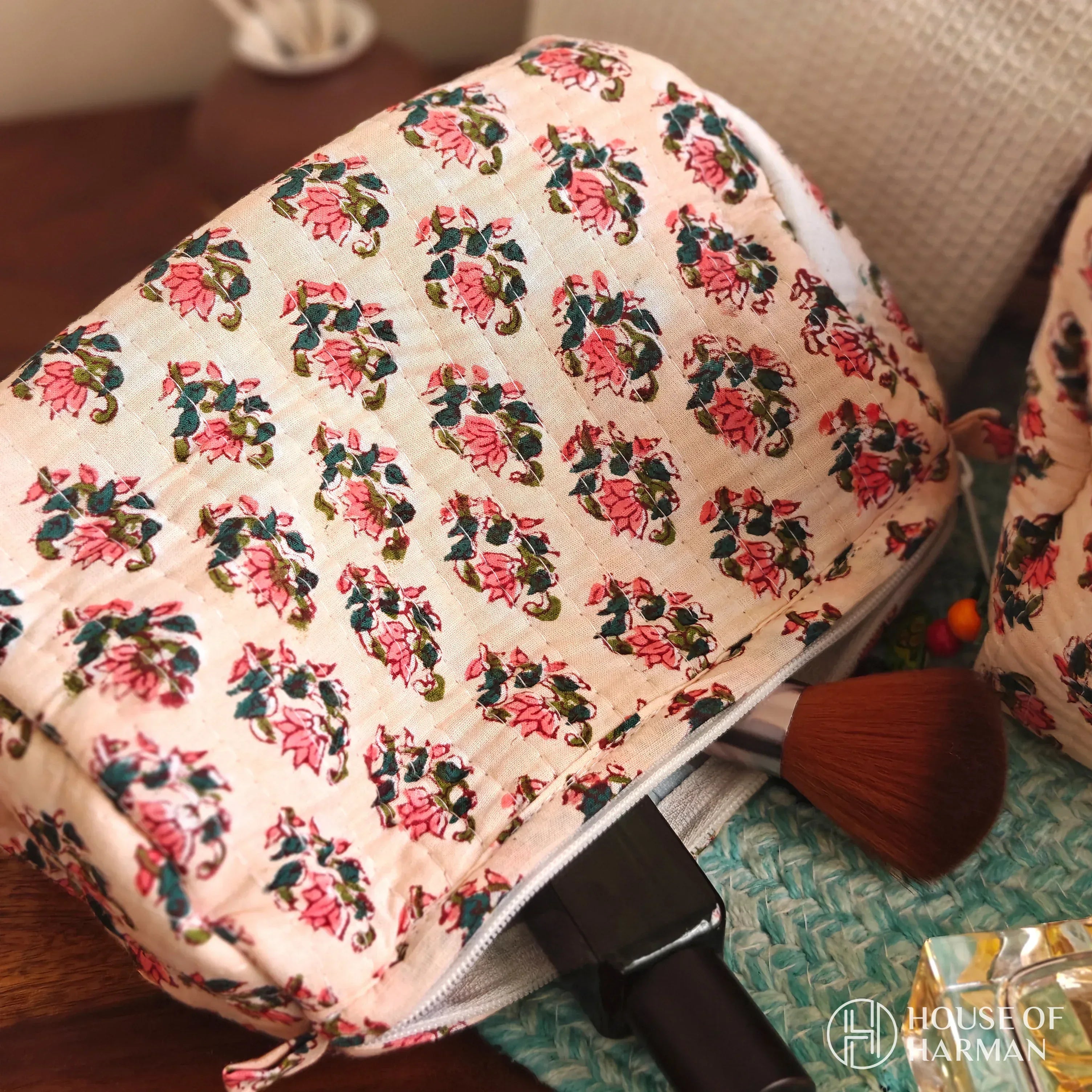 Multipurpose Pouches- Set of Three I Waterproof Lining I Four Mini Pockets Inside - HOUSE OF HARMAN