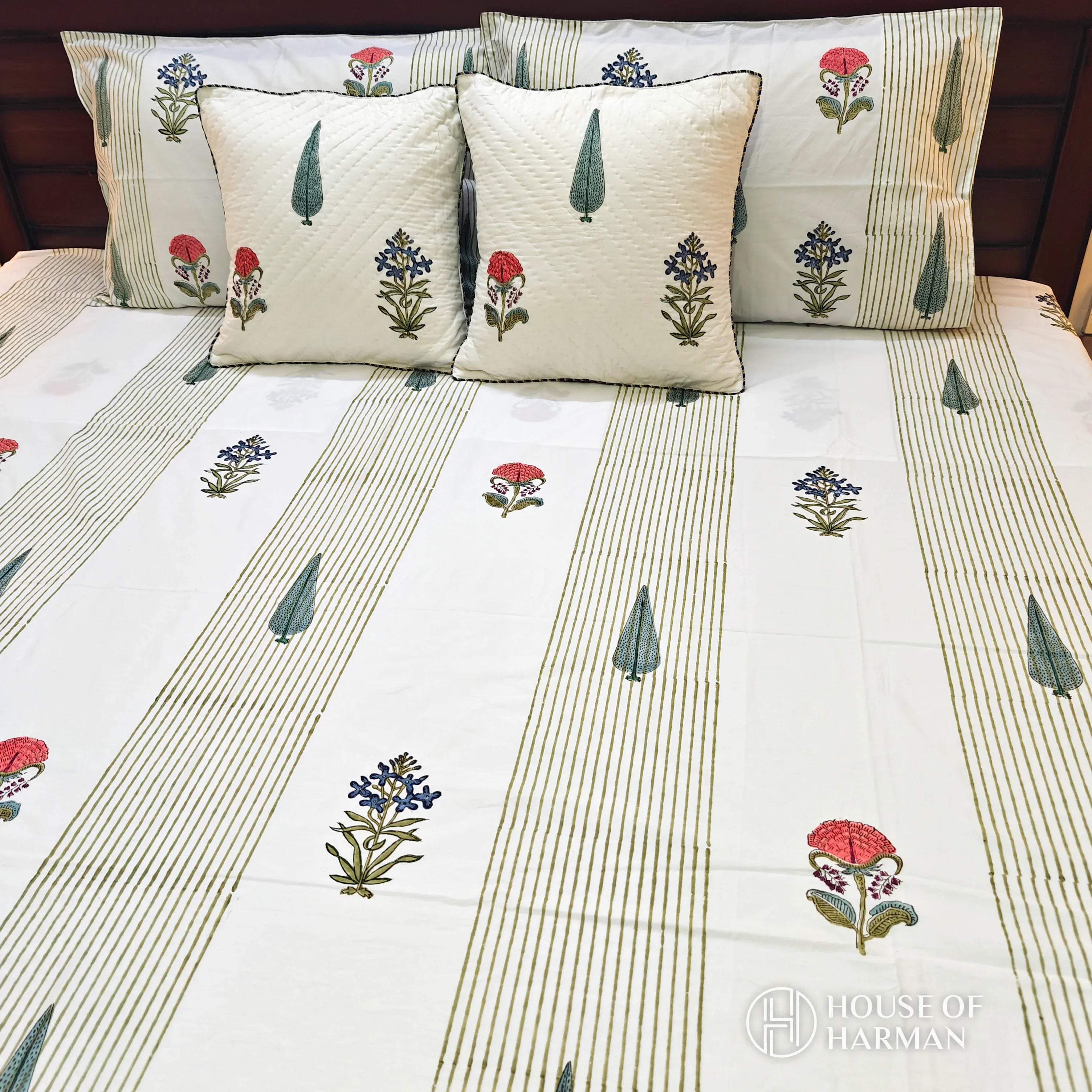 Meadow Breeze Elegance Bedsheet - HOUSE OF HARMAN