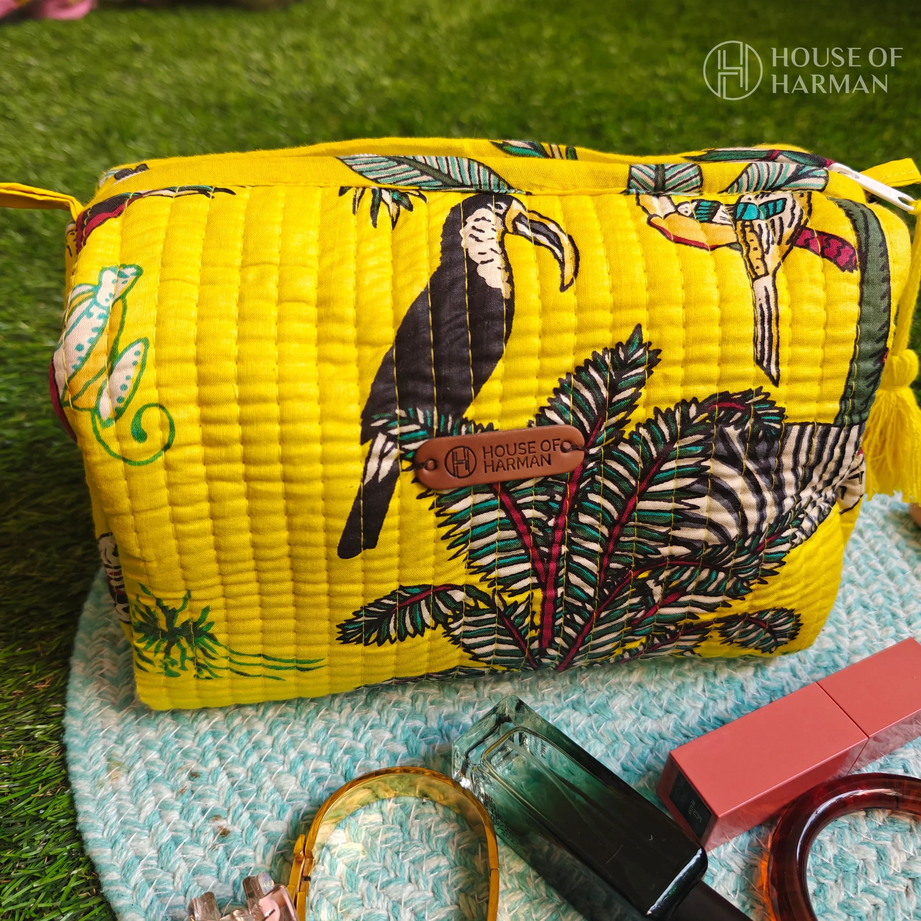 Multipurpose Pouches- Set of Three I Waterproof Lining I Four Mini Pockets Inside