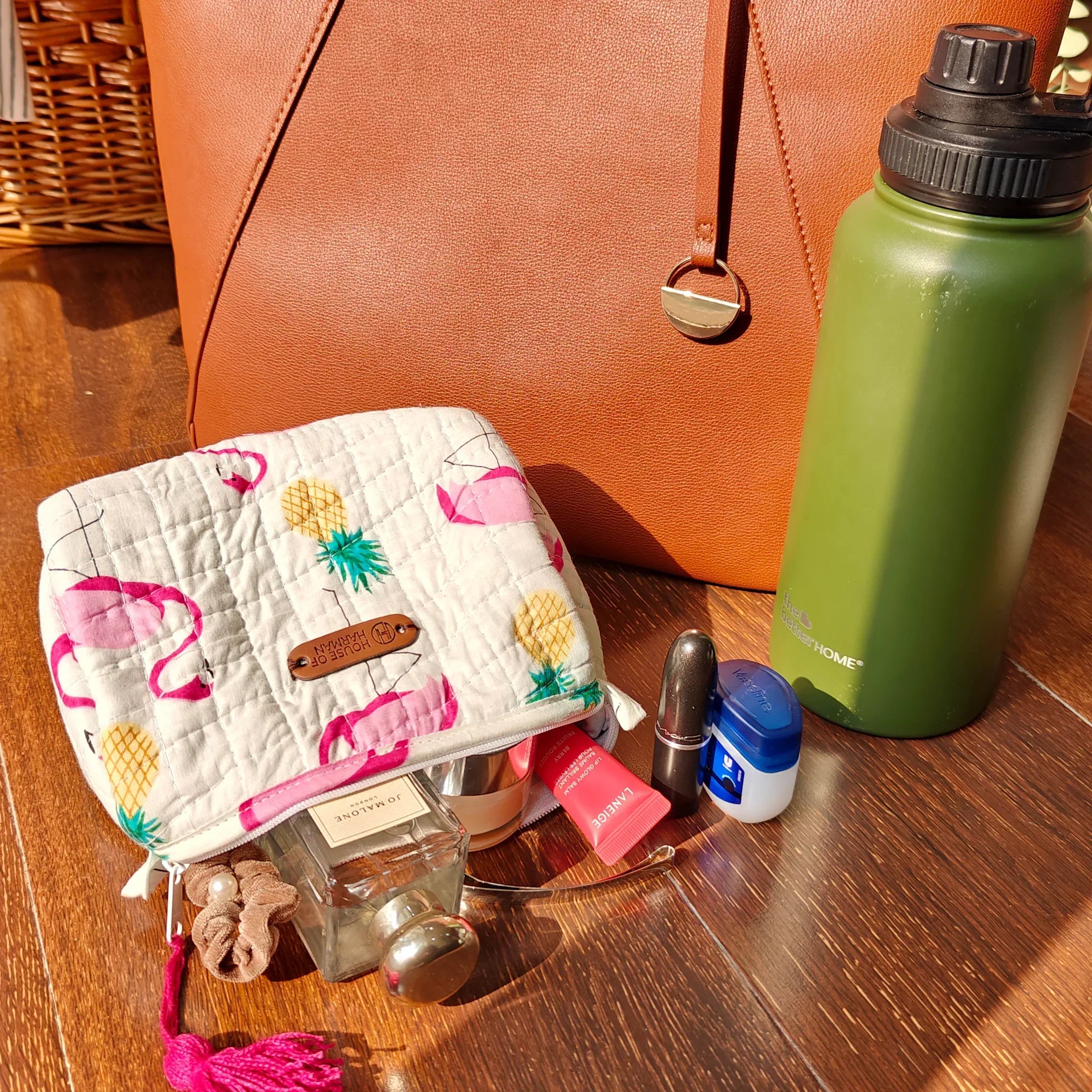 Multipurpose Pouches- Set of Three I Waterproof Lining I Four Mini Pockets Inside - HOUSE OF HARMAN
