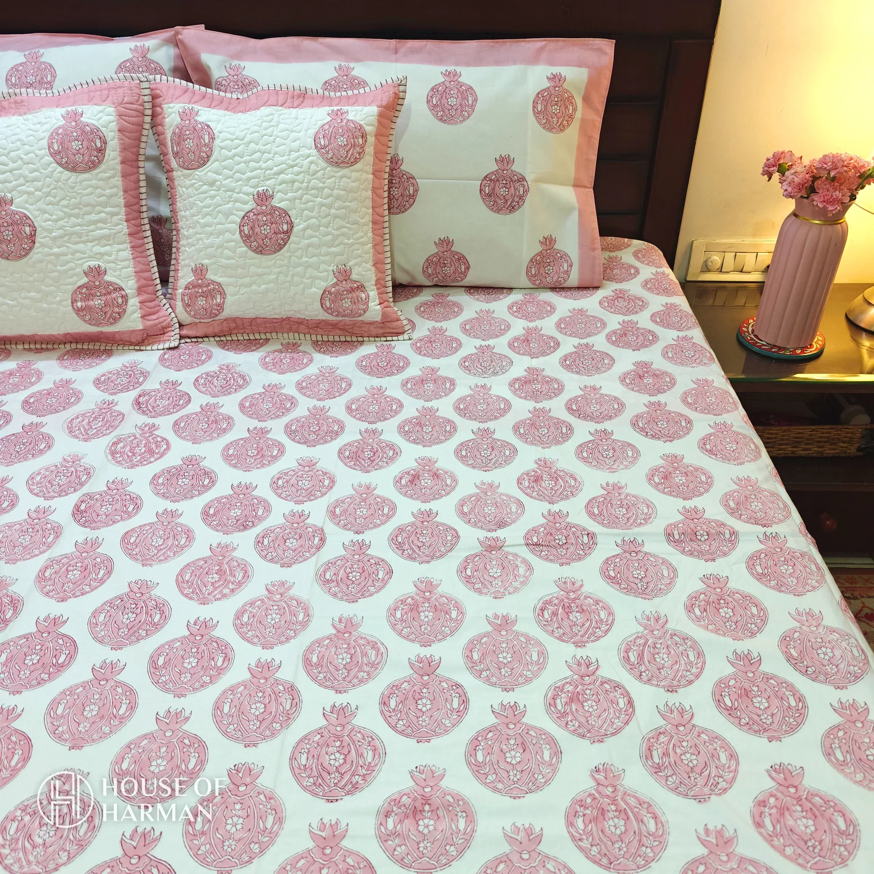 Pomegranate Party Bedsheet and Dohar - HOUSE OF HARMAN