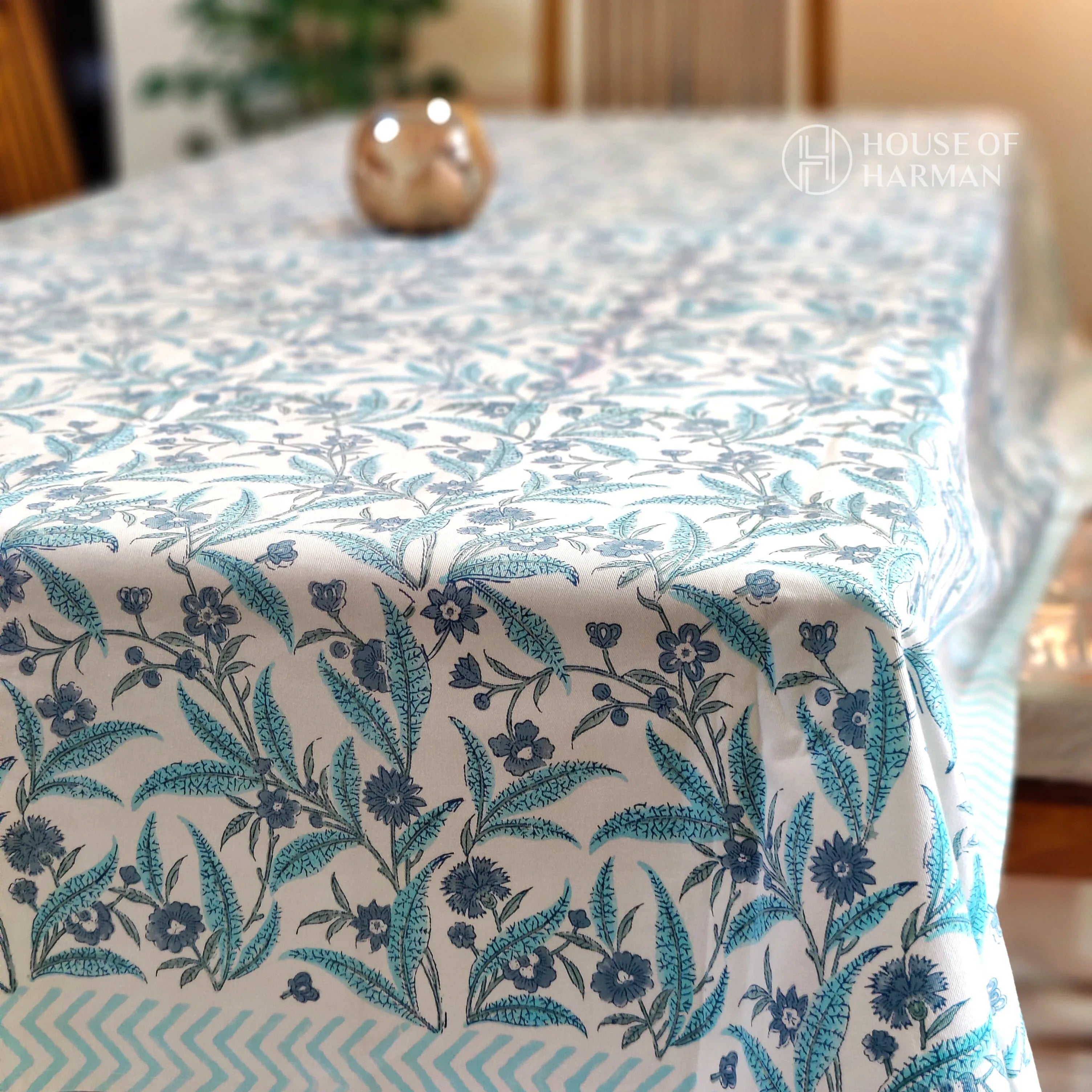 Blue Breeze Elegance Table Cover - HOUSE OF HARMAN